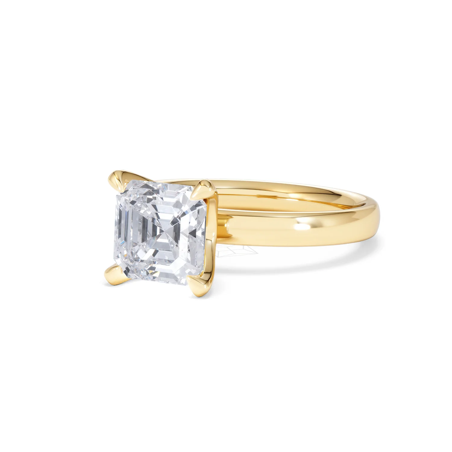 Origin 2.00ct Asscher Cut Lab Diamond Solitaire Engagement Ring in 18K Yellow Gold - Image 81