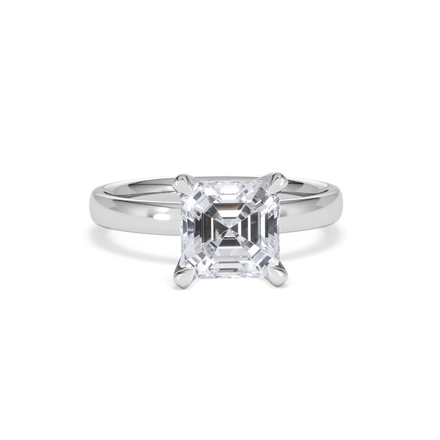 Origin 2.00ct Asscher Cut Lab Diamond Solitaire Engagement Ring in Platinum - Image 8