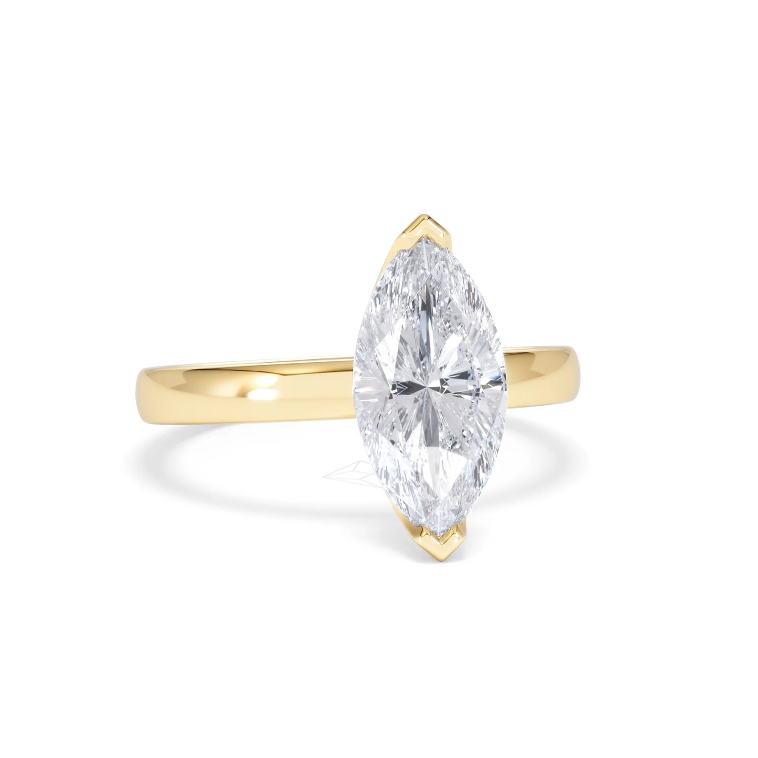 Origin 2.00ct Marquise Cut Lab Diamond Solitaire Engagement Ring in 18K Yellow Gold - Image 10