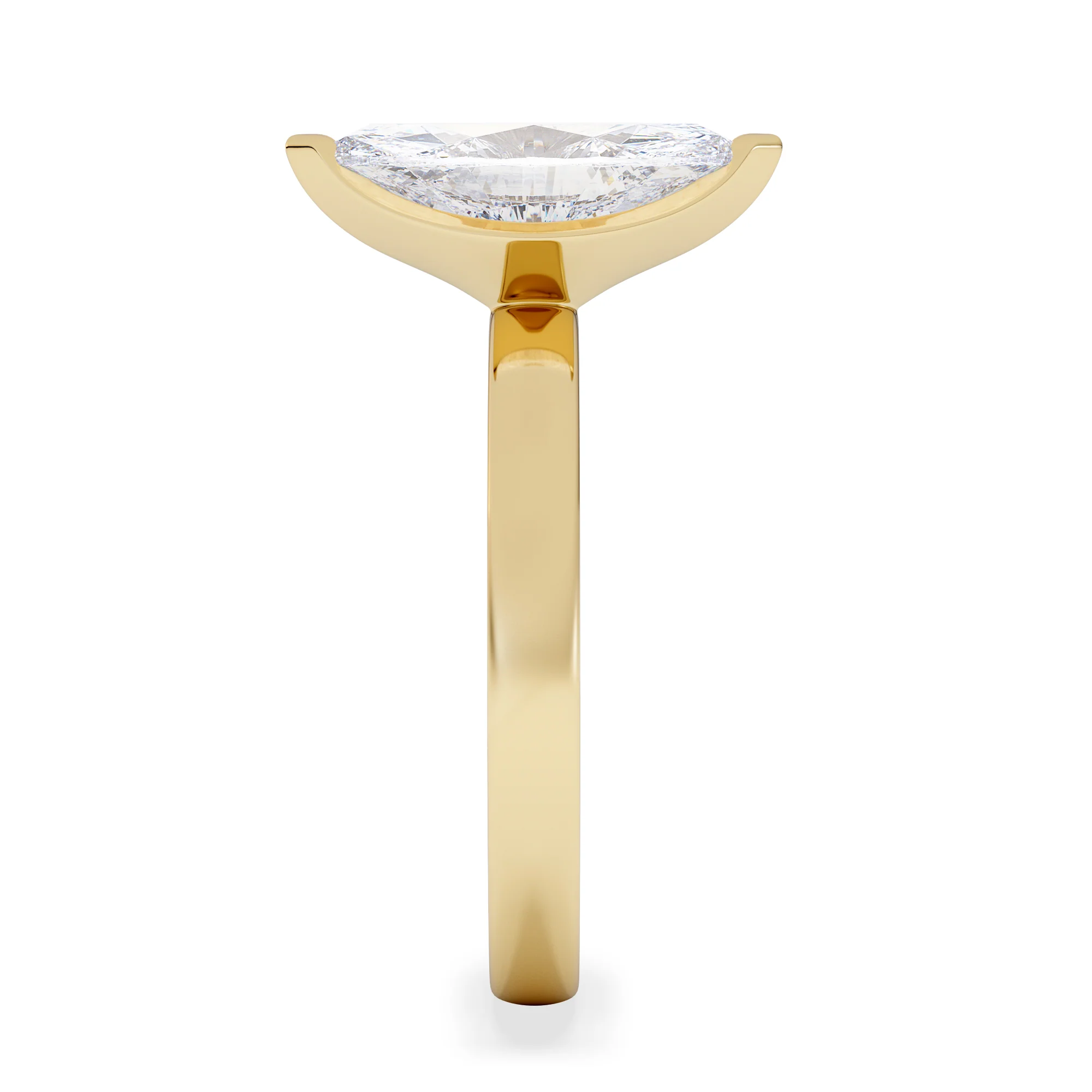Origin 2.00ct Marquise Cut Lab Diamond Solitaire Engagement Ring in 18K Yellow Gold - Image 5