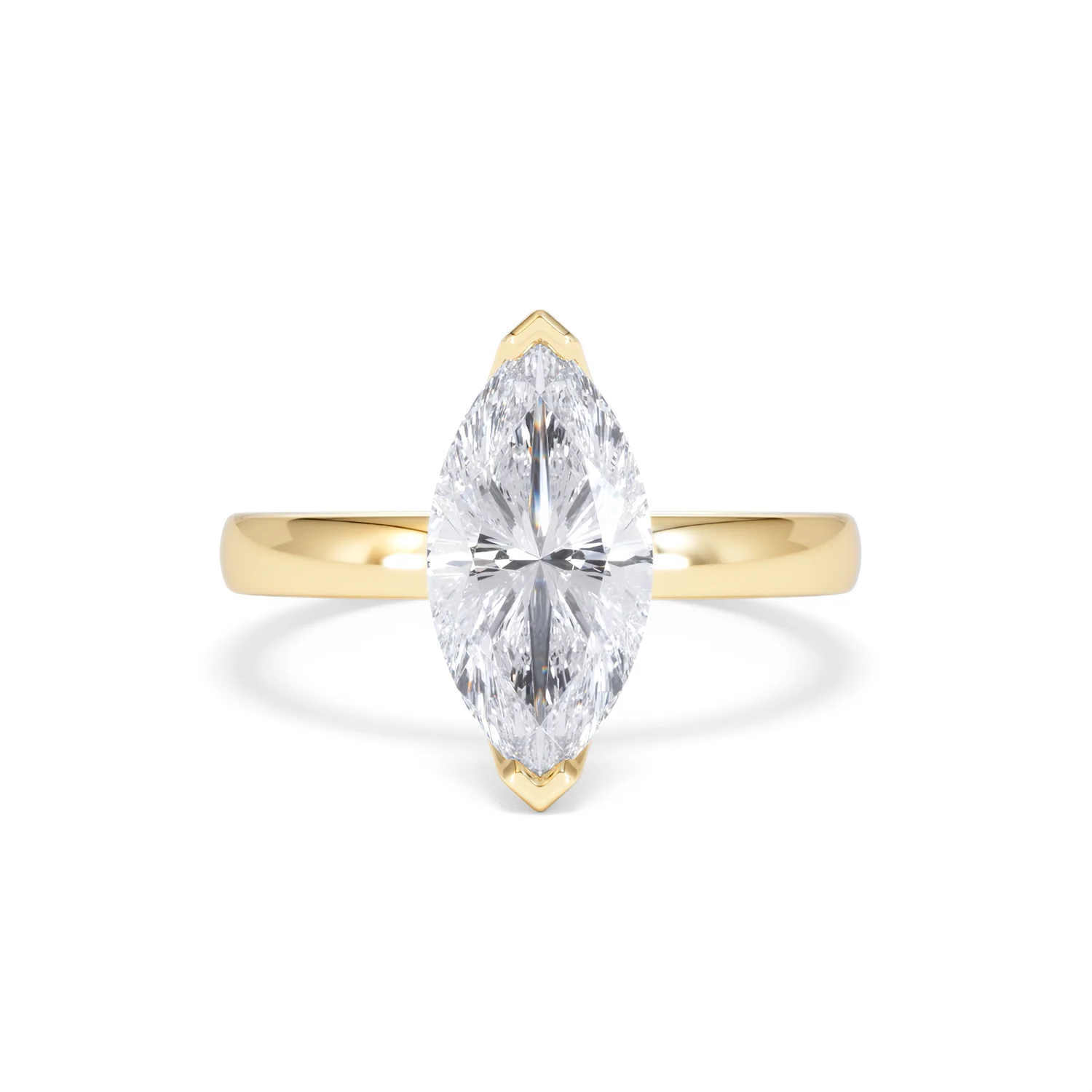 Origin 2.00ct Marquise Cut Lab Diamond Solitaire Engagement Ring in 18K Yellow Gold - Image 7