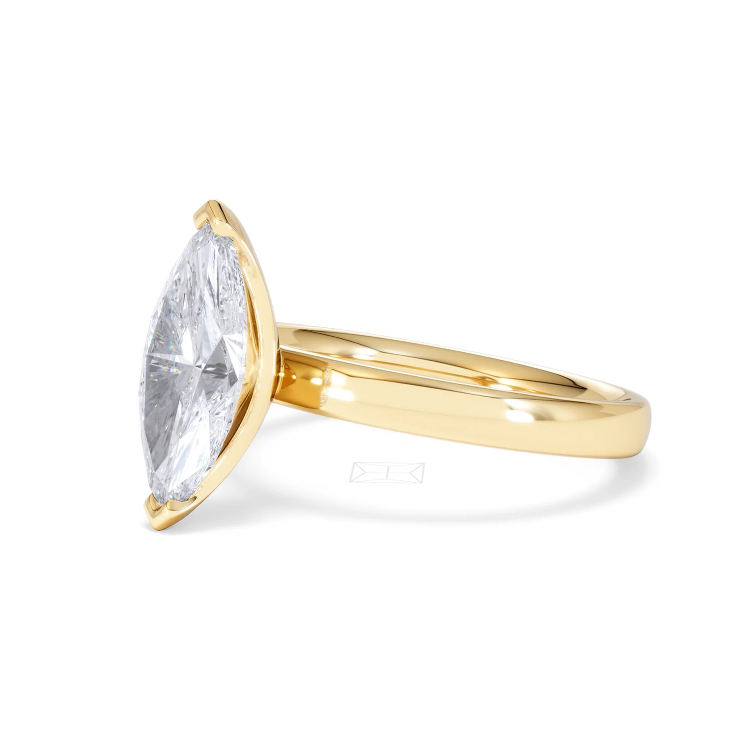 Origin 2.00ct Marquise Cut Lab Diamond Solitaire Engagement Ring in 18K Yellow Gold - Image 76
