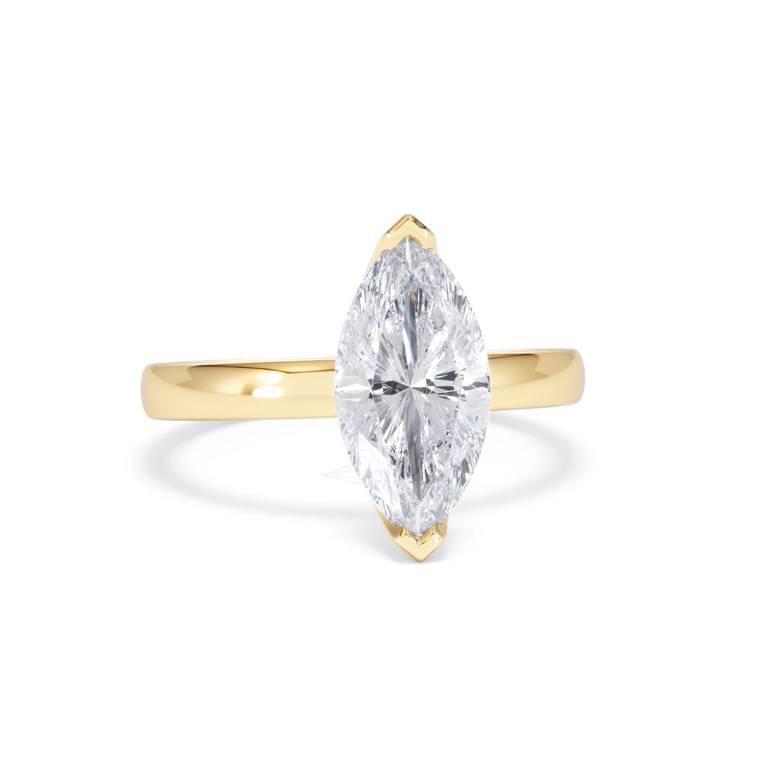 Origin 2.00ct Marquise Cut Lab Diamond Solitaire Engagement Ring in 18K Yellow Gold - Image 9