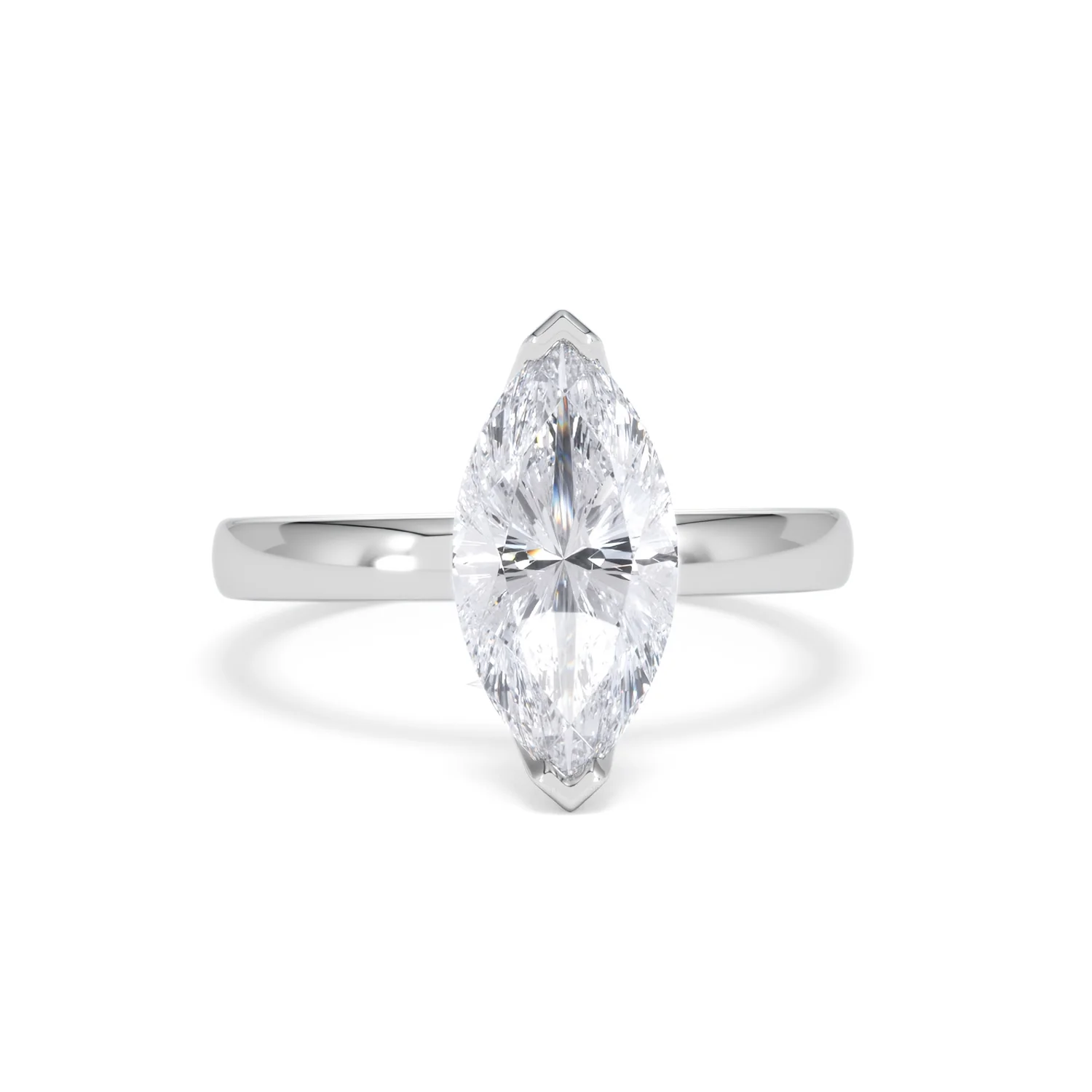Origin 2.00ct Marquise Cut Lab Diamond Solitaire Engagement Ring in Platinum - Image 8