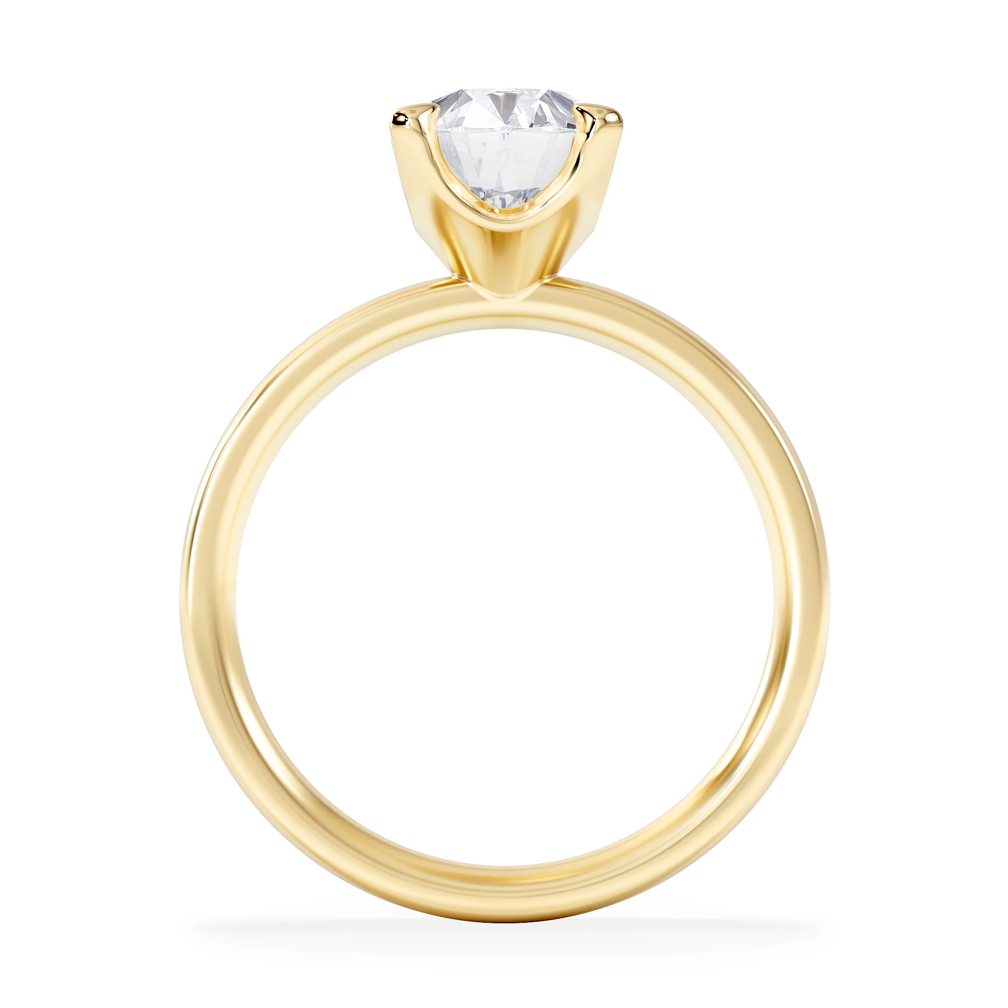 Origin 2.00ct Oval Cut Lab Diamond Solitaire Engagement Ring in 18K Yellow Gold - Image 3