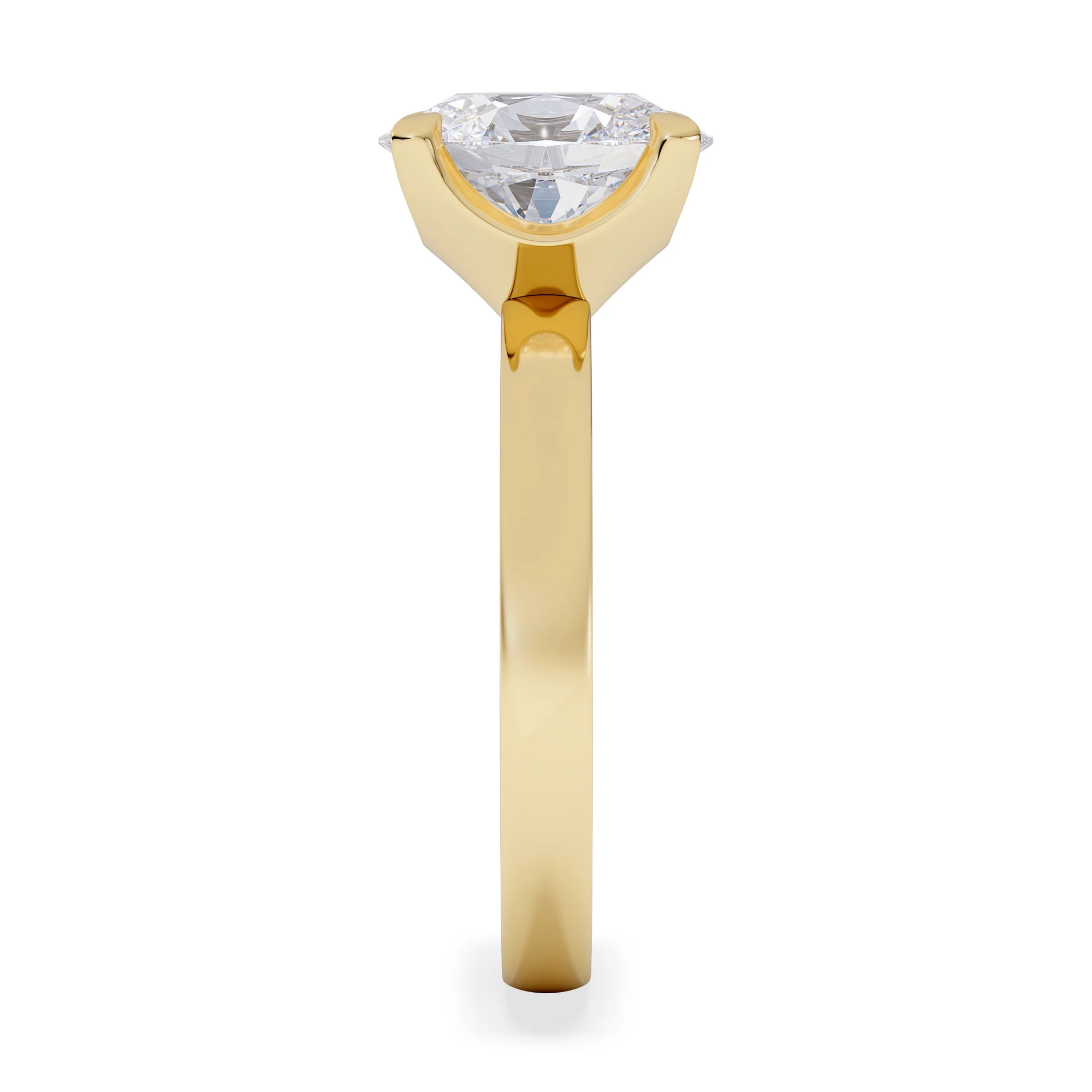Origin 2.00ct Oval Cut Lab Diamond Solitaire Engagement Ring in 18K Yellow Gold - Image 5