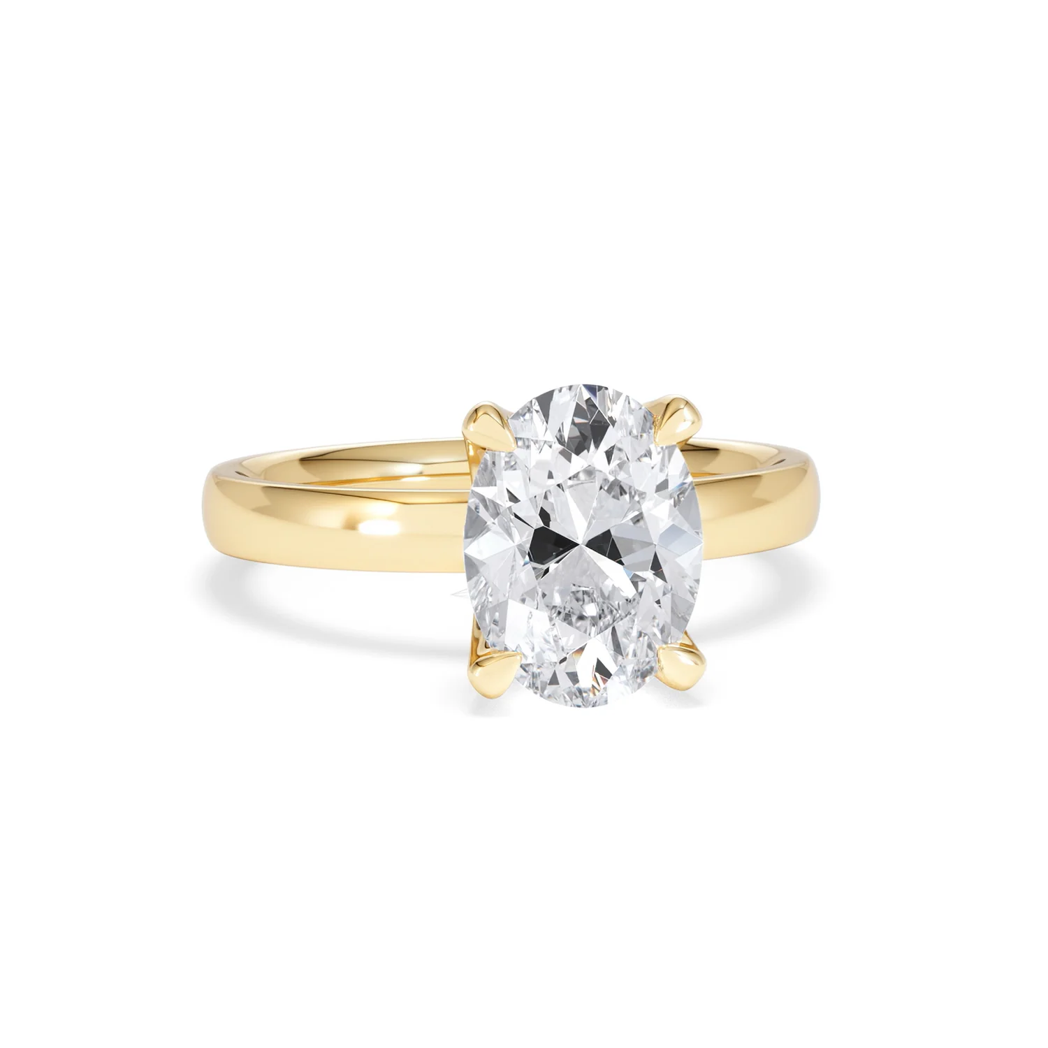 Origin 2.00ct Oval Cut Lab Diamond Solitaire Engagement Ring in 18K Yellow Gold - Image 9