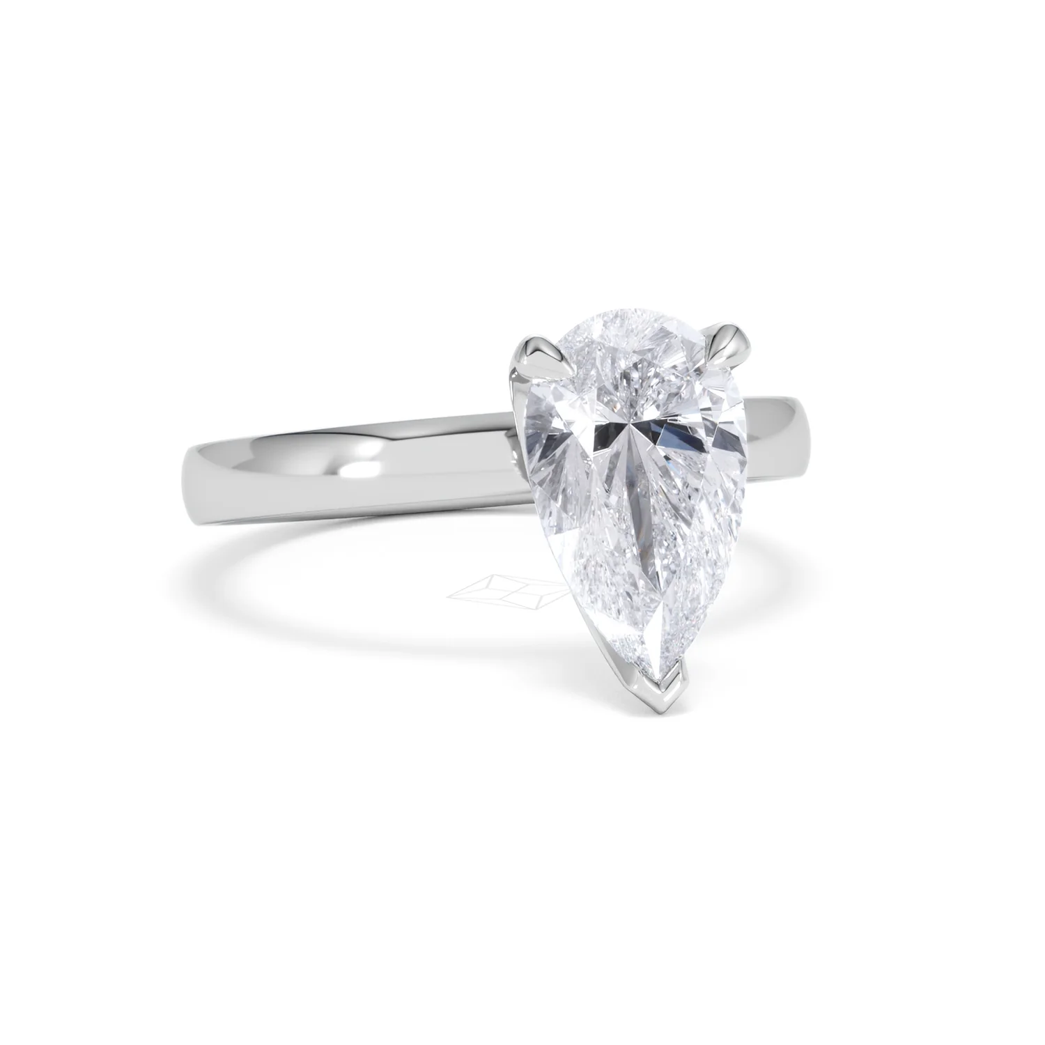 Origin 2.00ct Pear Cut Lab Diamond Solitaire Engagement Ring in 18K White Gold - Image 11