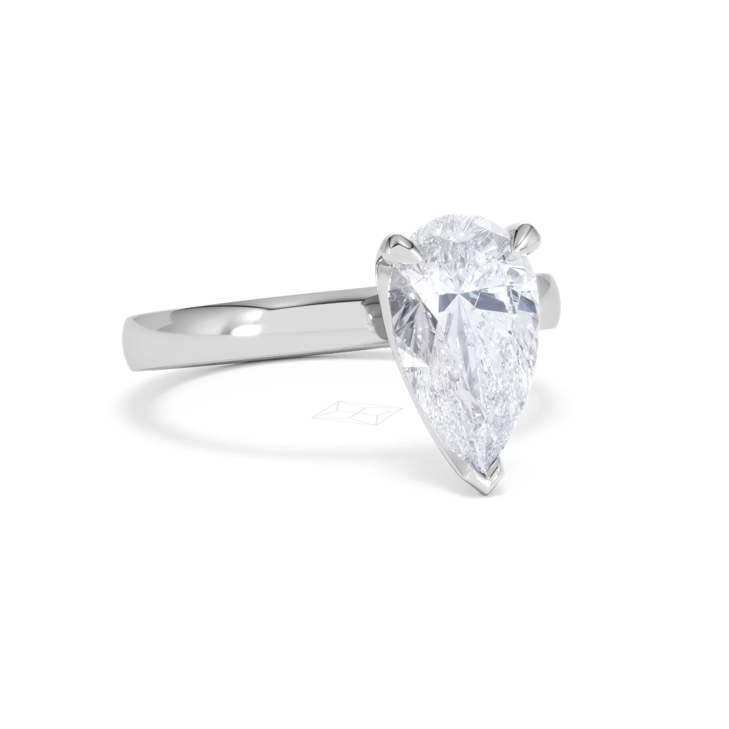 Origin 2.00ct Pear Cut Lab Diamond Solitaire Engagement Ring in 18K White Gold - Image 12