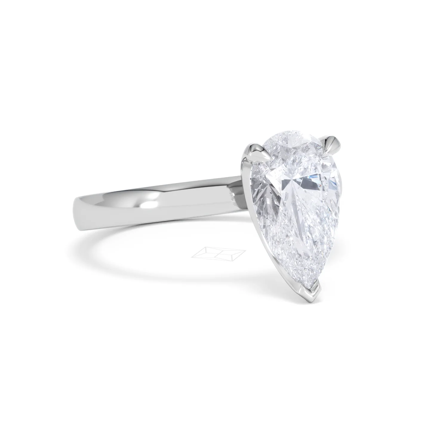 Origin 2.00ct Pear Cut Lab Diamond Solitaire Engagement Ring in 18K White Gold - Image 13