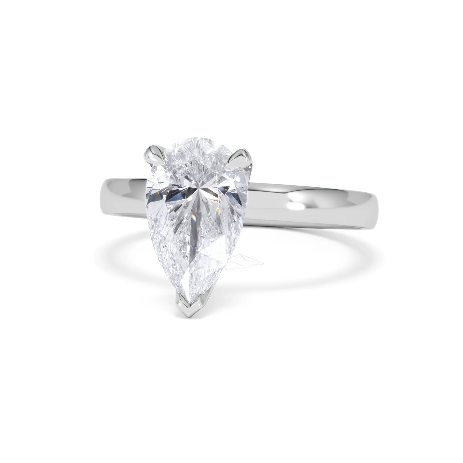 Origin 2.00ct Pear Cut Lab Diamond Solitaire Engagement Ring in 18K White Gold - Image 84