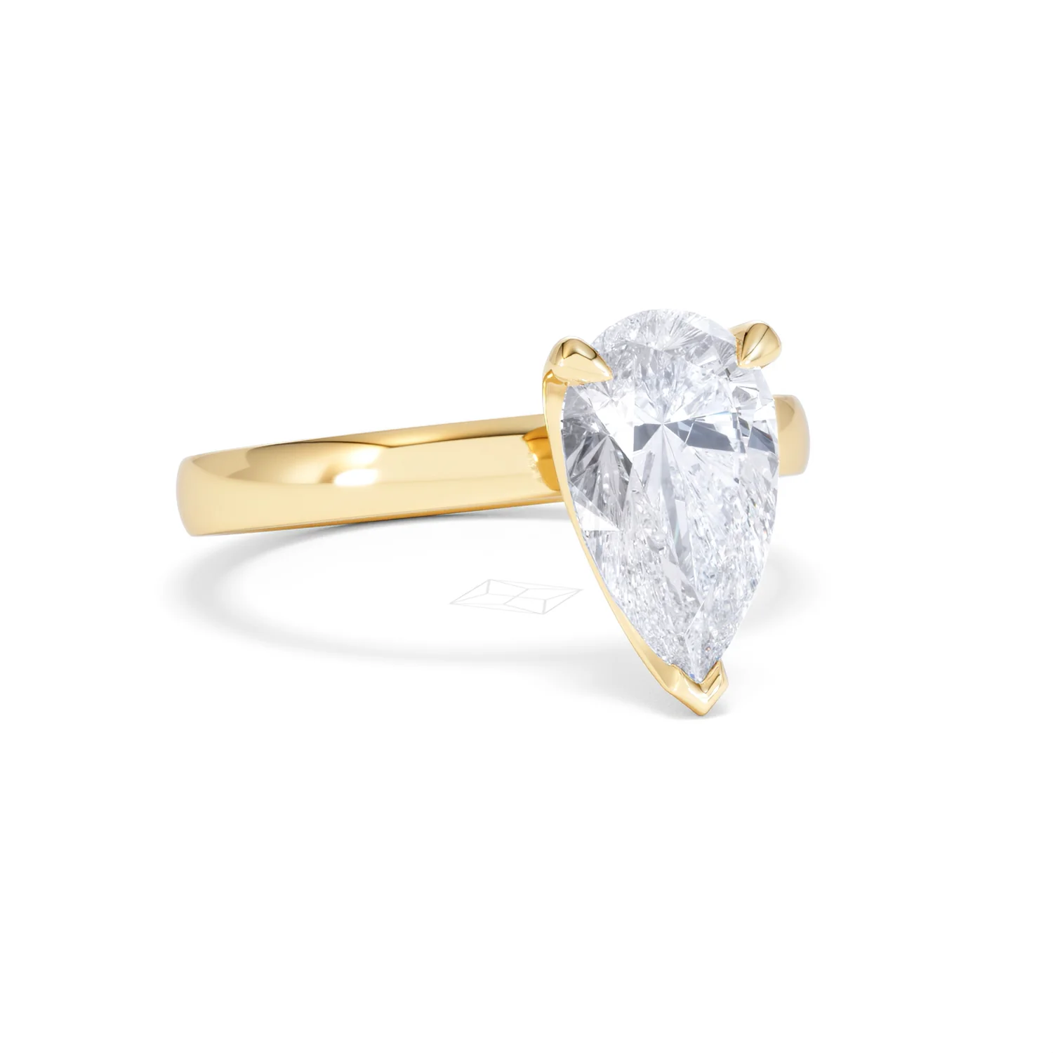 Origin 2.00ct Pear Cut Lab Diamond Solitaire Engagement Ring in 18K Yellow Gold - Image 12