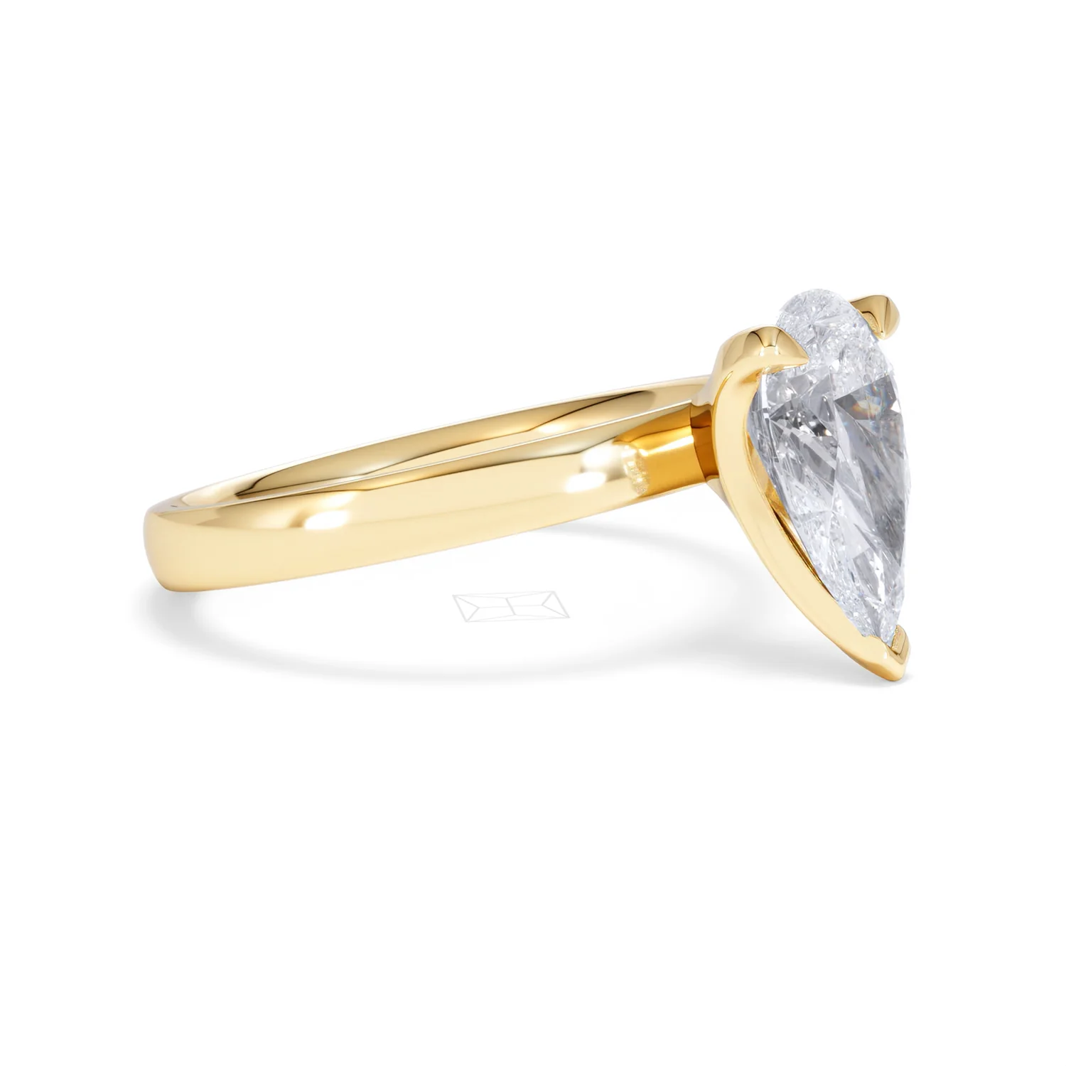Origin 2.00ct Pear Cut Lab Diamond Solitaire Engagement Ring in 18K Yellow Gold - Image 19