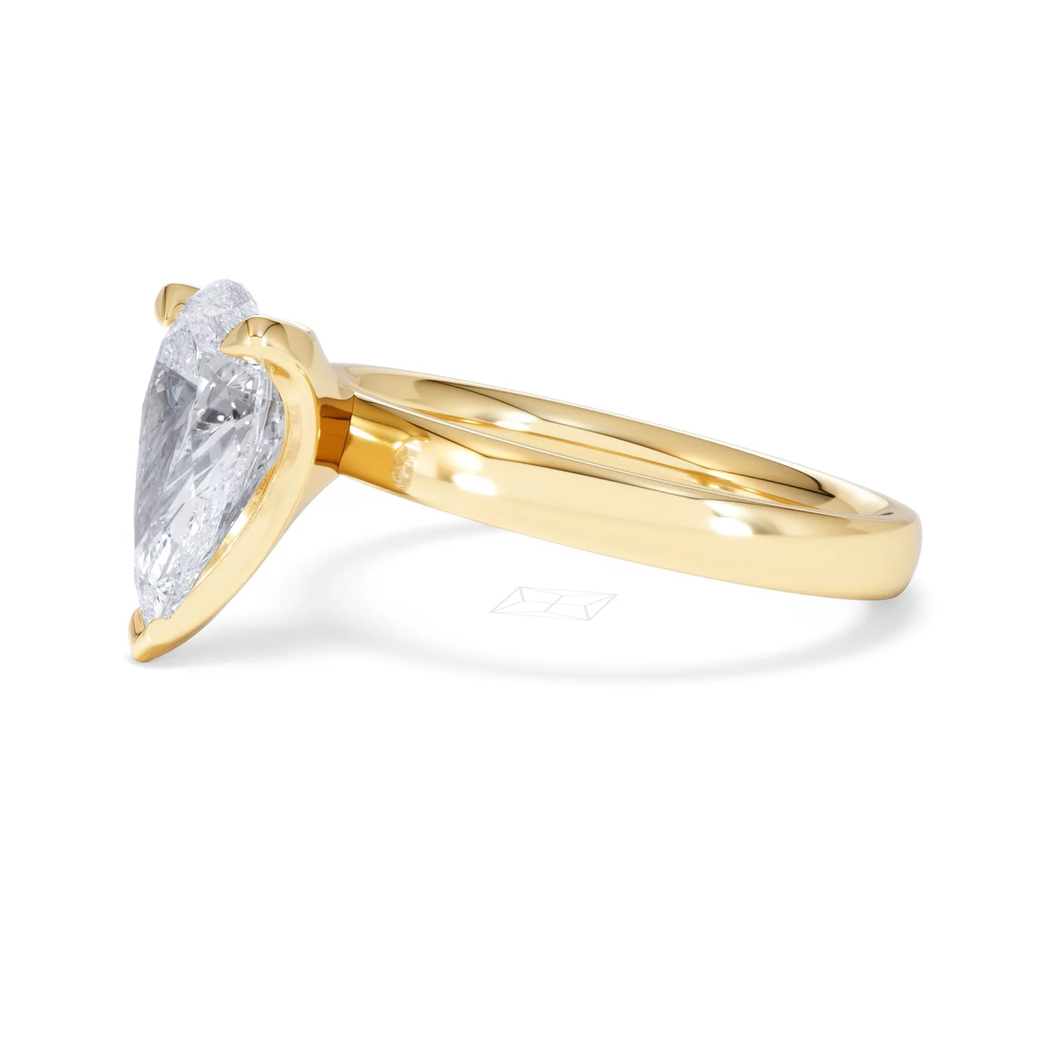 Origin 2.00ct Pear Cut Lab Diamond Solitaire Engagement Ring in 18K Yellow Gold - Image 73