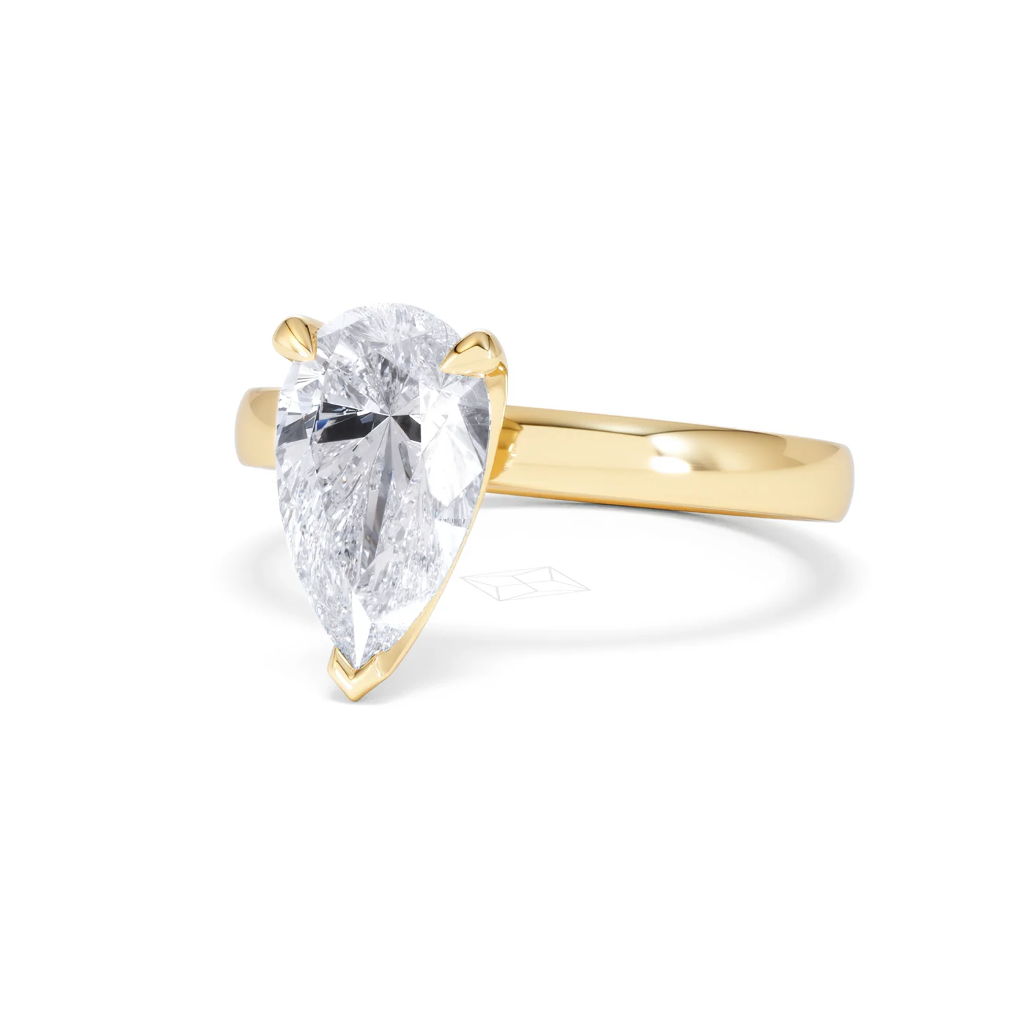 Origin 2.00ct Pear Cut Lab Diamond Solitaire Engagement Ring in 18K Yellow Gold - Image 82
