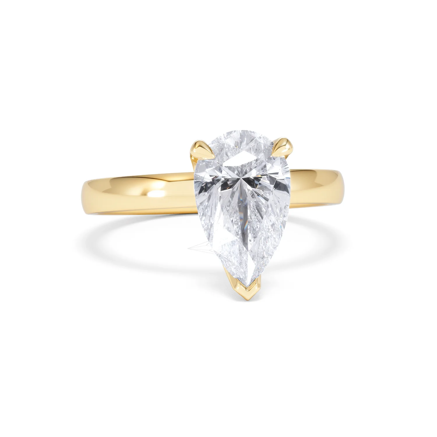 Origin 2.00ct Pear Cut Lab Diamond Solitaire Engagement Ring in 18K Yellow Gold - Image 9