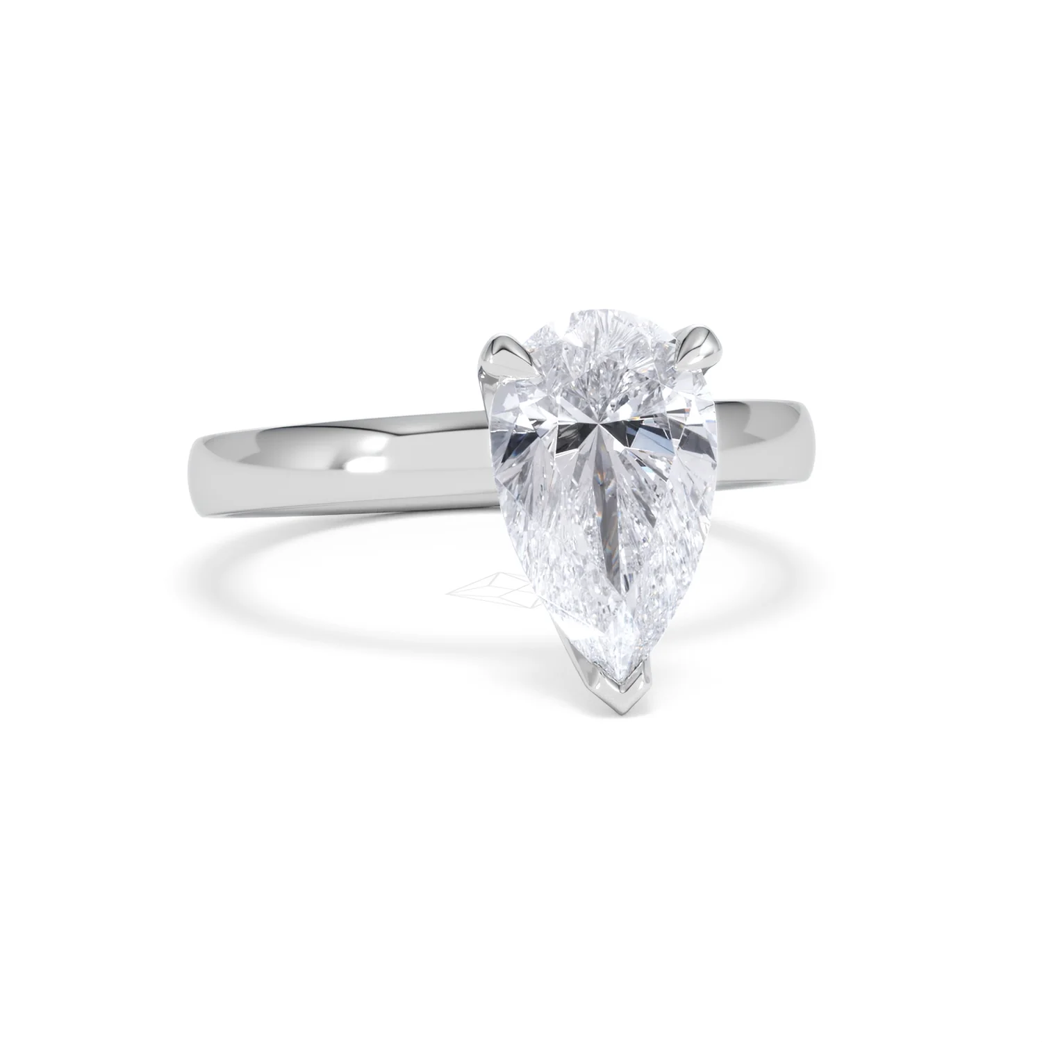 Origin 2.00ct Pear Cut Lab Diamond Solitaire Engagement Ring in Platinum - Image 10