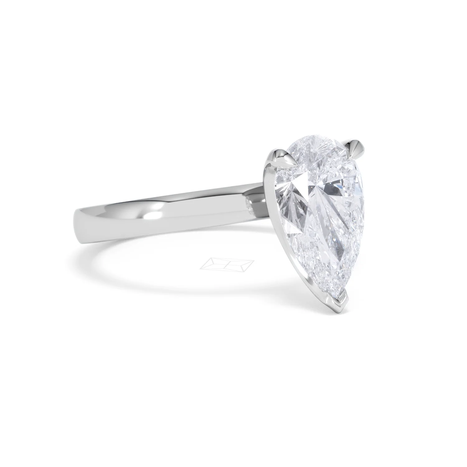 Origin 2.00ct Pear Cut Lab Diamond Solitaire Engagement Ring in Platinum - Image 14