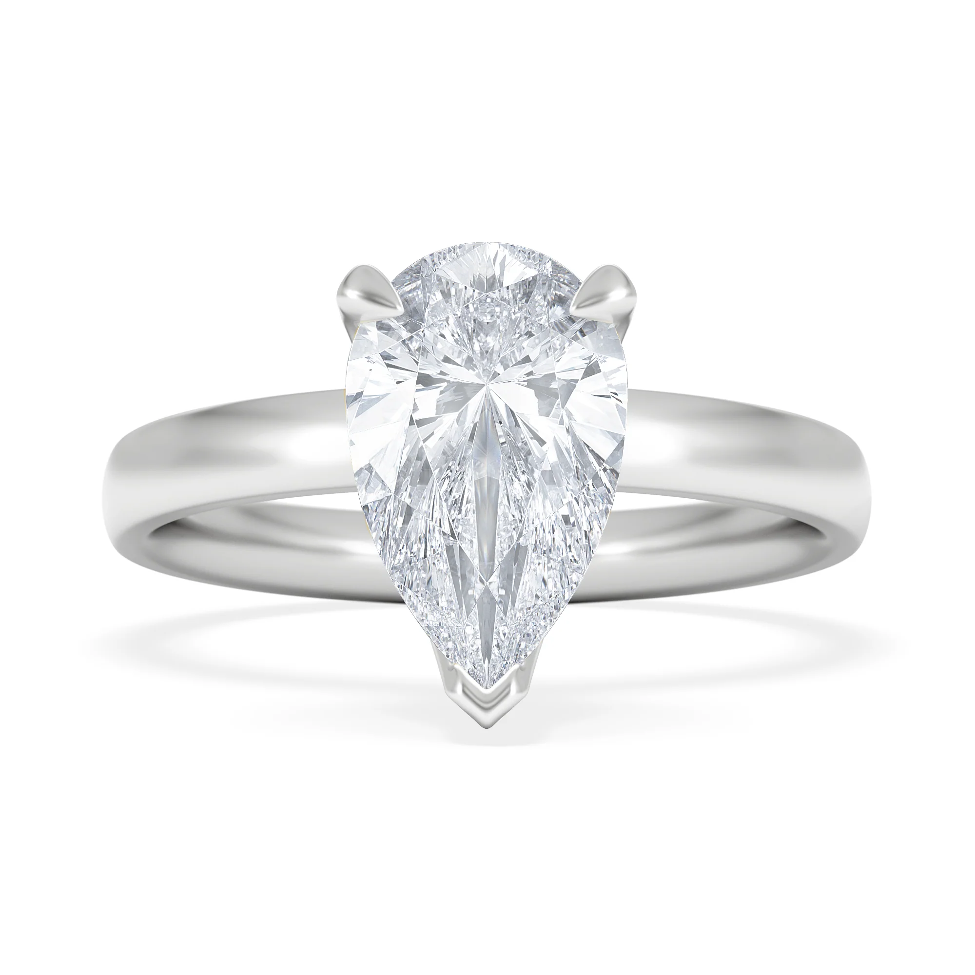 Origin 2.00ct Pear Cut Lab Diamond Solitaire Engagement Ring in Platinum - Image 6