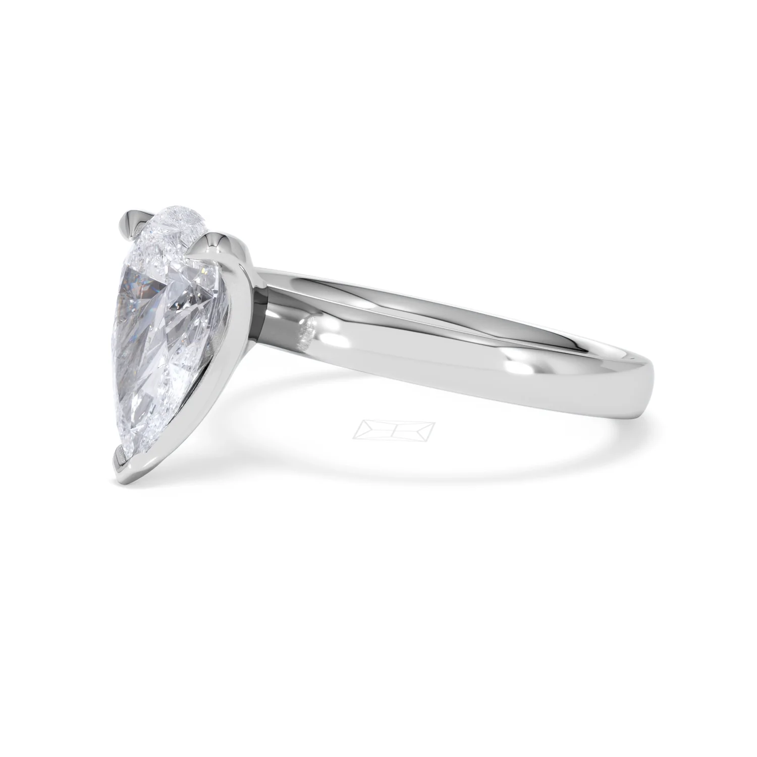 Origin 2.00ct Pear Cut Lab Diamond Solitaire Engagement Ring in Platinum - Image 75