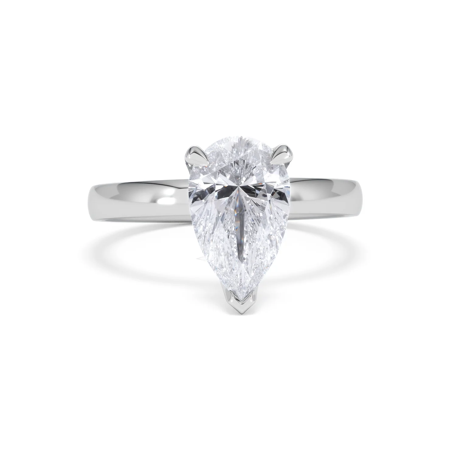 Origin 2.00ct Pear Cut Lab Diamond Solitaire Engagement Ring in Platinum - Image 8