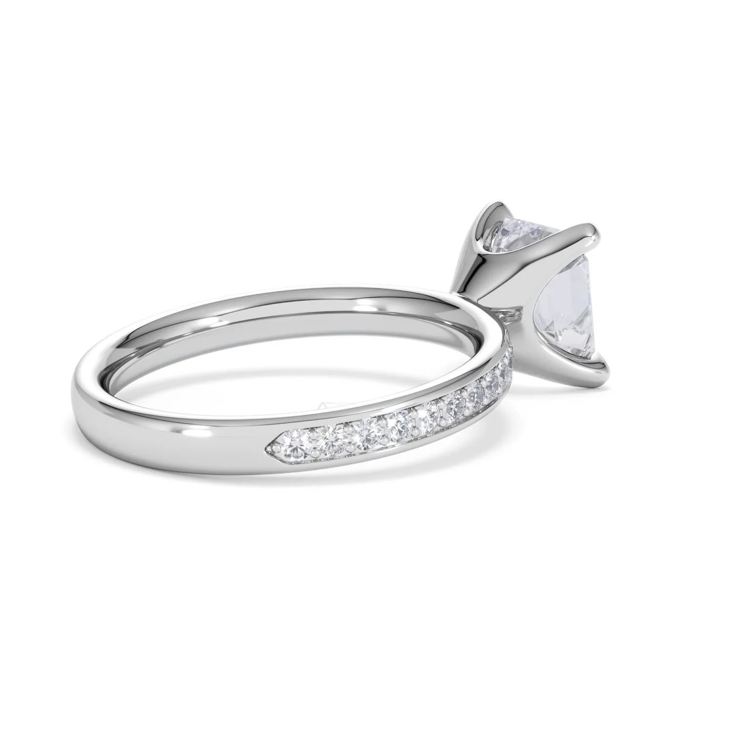 Origin 2.25ct Asscher Cut Lab Diamond Solitaire Engagement Ring with Side Stones in 18K White Gold - Image 35