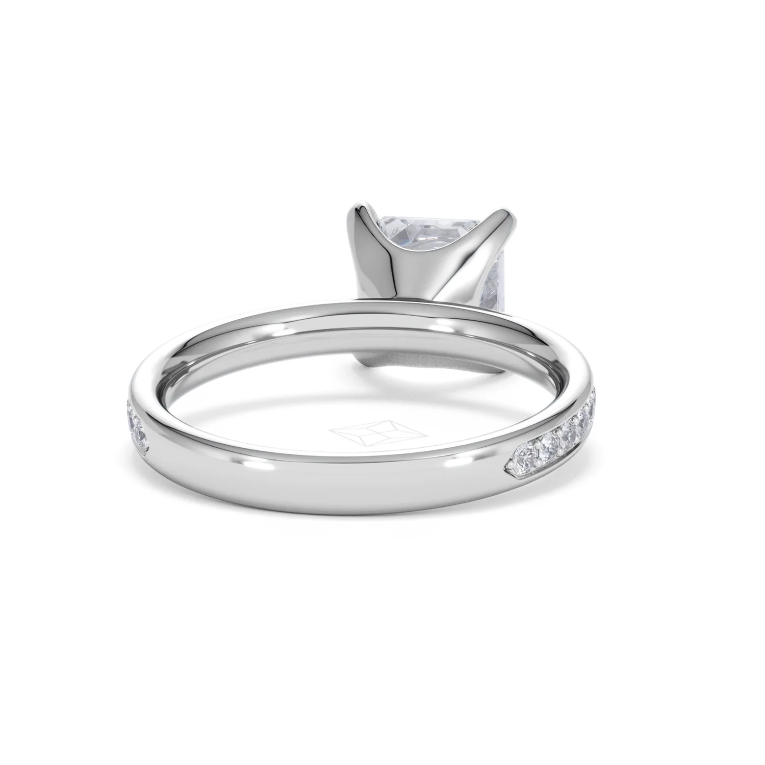 Origin 2.25ct Asscher Cut Lab Diamond Solitaire Engagement Ring with Side Stones in 18K White Gold - Image 44