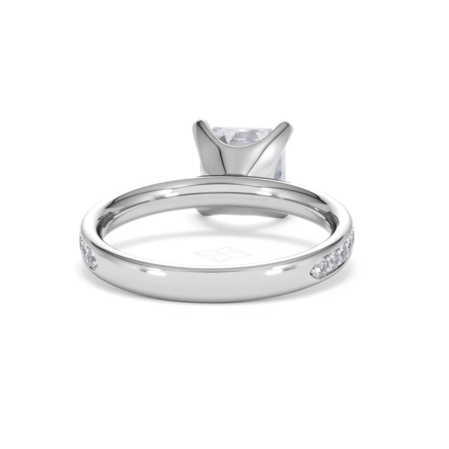 Origin 2.25ct Asscher Cut Lab Diamond Solitaire Engagement Ring with Side Stones in 18K White Gold - Image 45