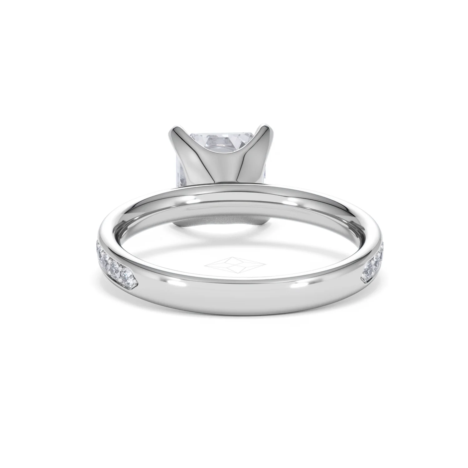 Origin 2.25ct Asscher Cut Lab Diamond Solitaire Engagement Ring with Side Stones in 18K White Gold - Image 48
