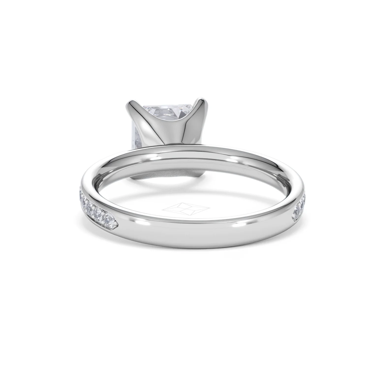 Origin 2.25ct Asscher Cut Lab Diamond Solitaire Engagement Ring with Side Stones in 18K White Gold - Image 49