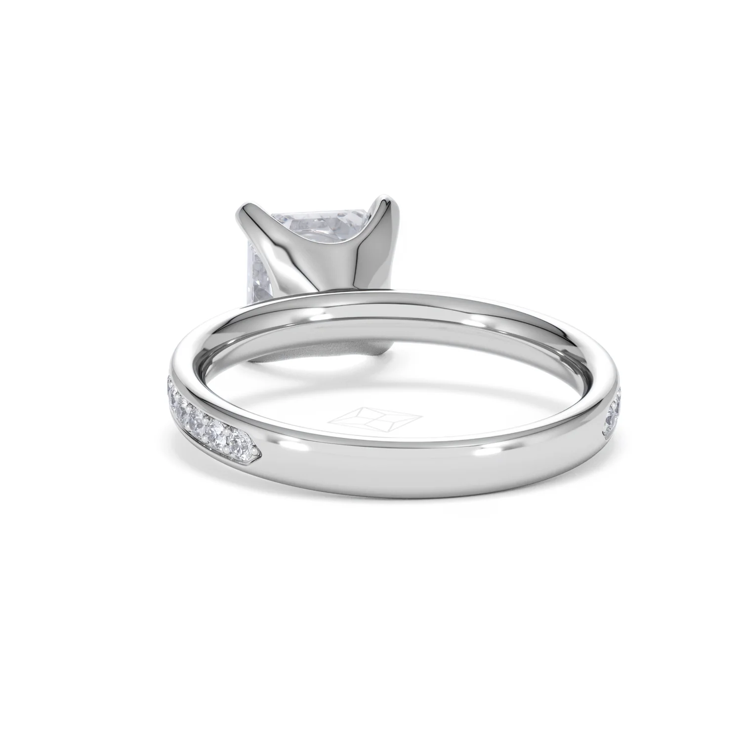 Origin 2.25ct Asscher Cut Lab Diamond Solitaire Engagement Ring with Side Stones in 18K White Gold - Image 50