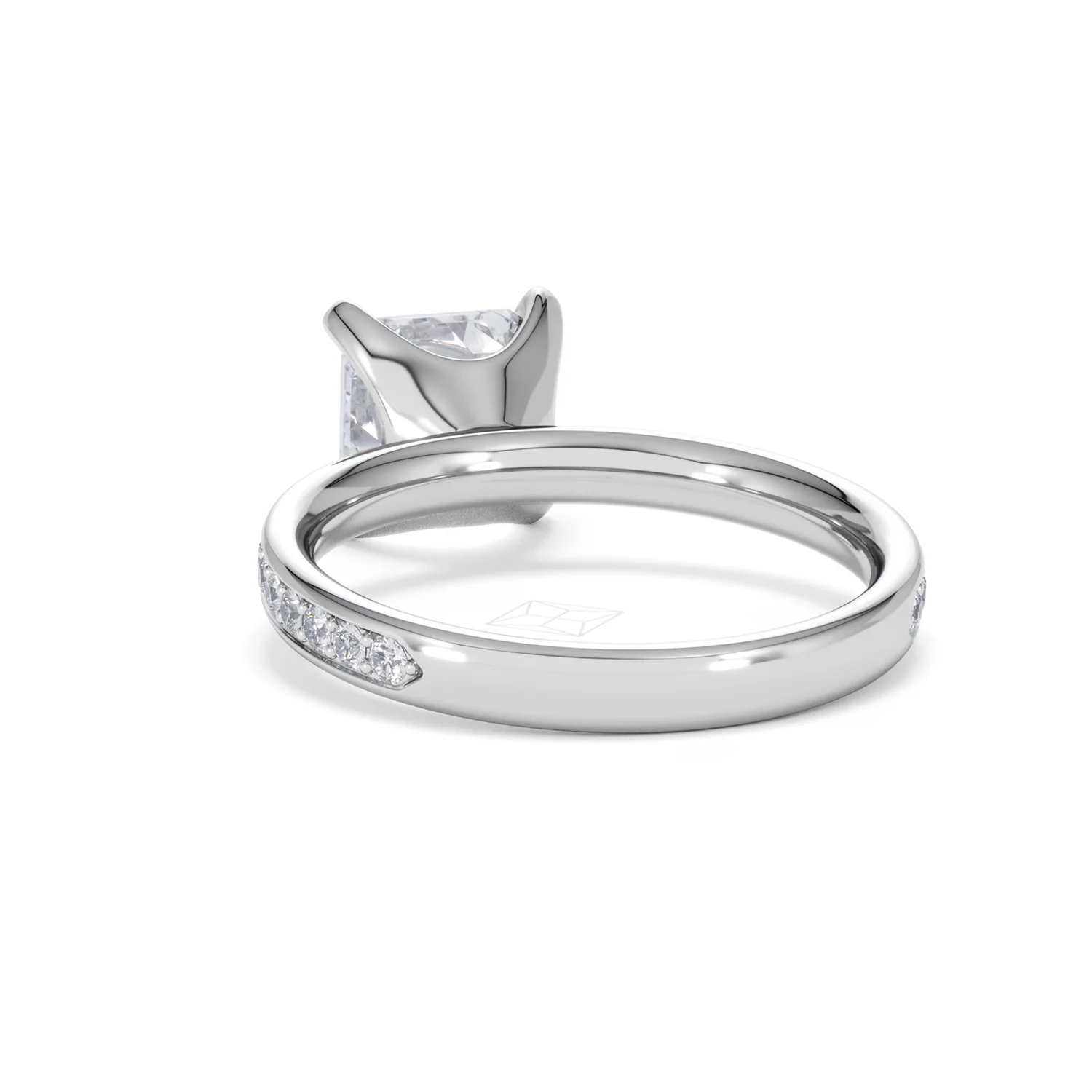 Origin 2.25ct Asscher Cut Lab Diamond Solitaire Engagement Ring with Side Stones in 18K White Gold - Image 51