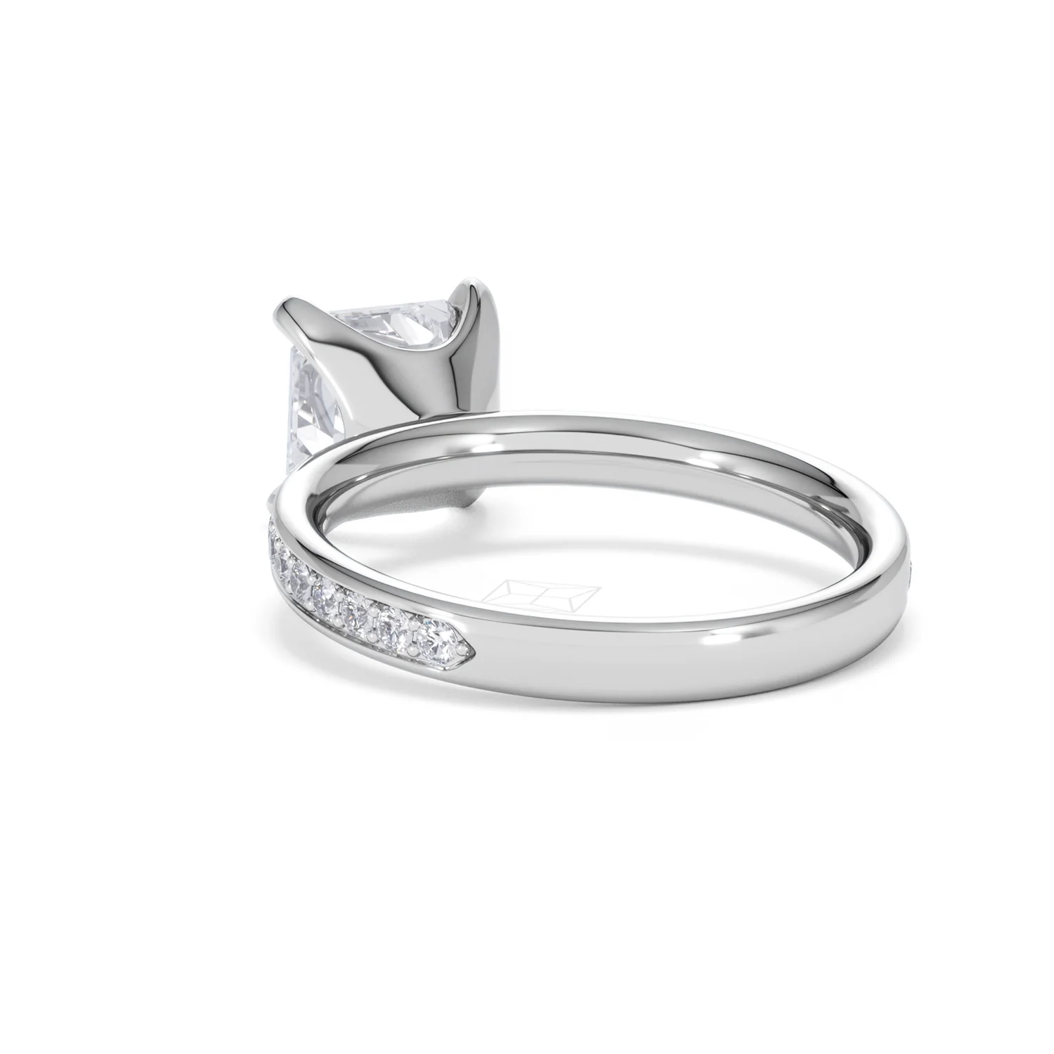 Origin 2.25ct Asscher Cut Lab Diamond Solitaire Engagement Ring with Side Stones in 18K White Gold - Image 53
