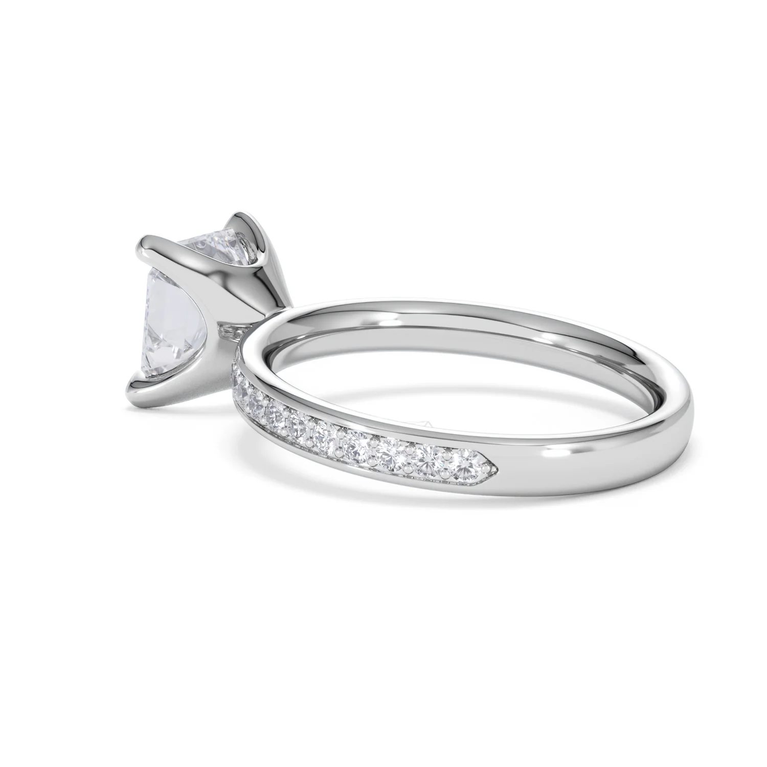 Origin 2.25ct Asscher Cut Lab Diamond Solitaire Engagement Ring with Side Stones in 18K White Gold - Image 59