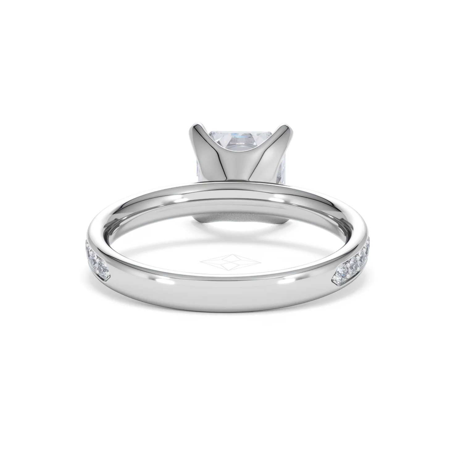 Origin 2.25ct Asscher Cut Lab Diamond Solitaire Engagement Ring with Side Stones in Platinum - Image 46