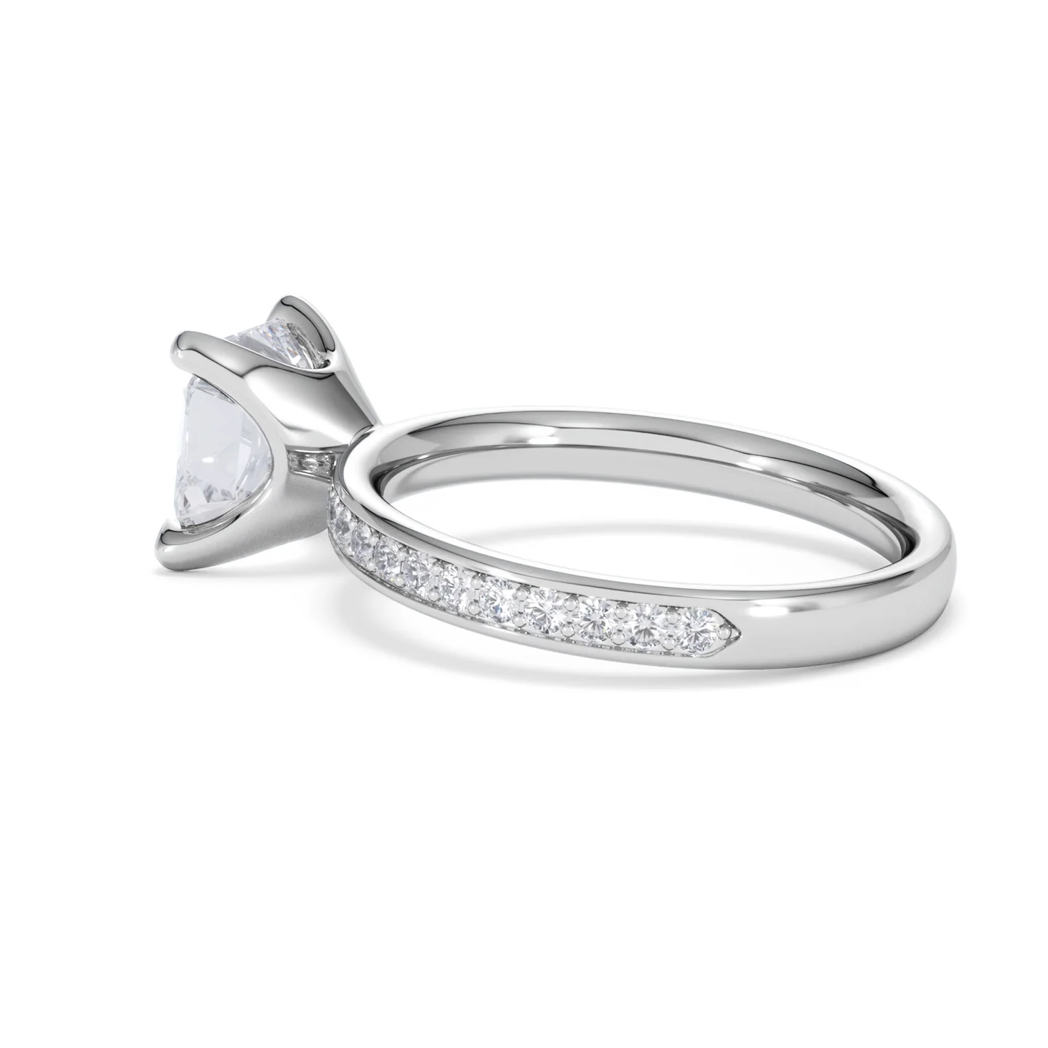 Origin 2.25ct Asscher Cut Lab Diamond Solitaire Engagement Ring with Side Stones in Platinum - Image 61