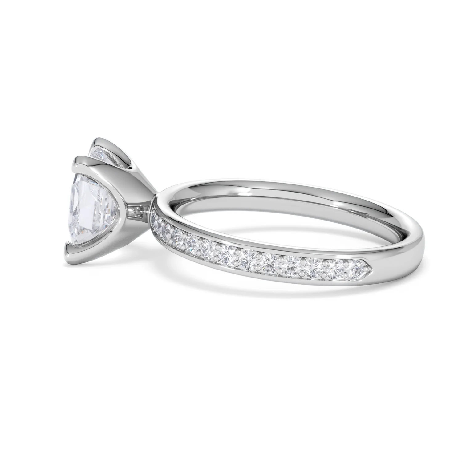 Origin 2.25ct Asscher Cut Lab Diamond Solitaire Engagement Ring with Side Stones in Platinum - Image 65