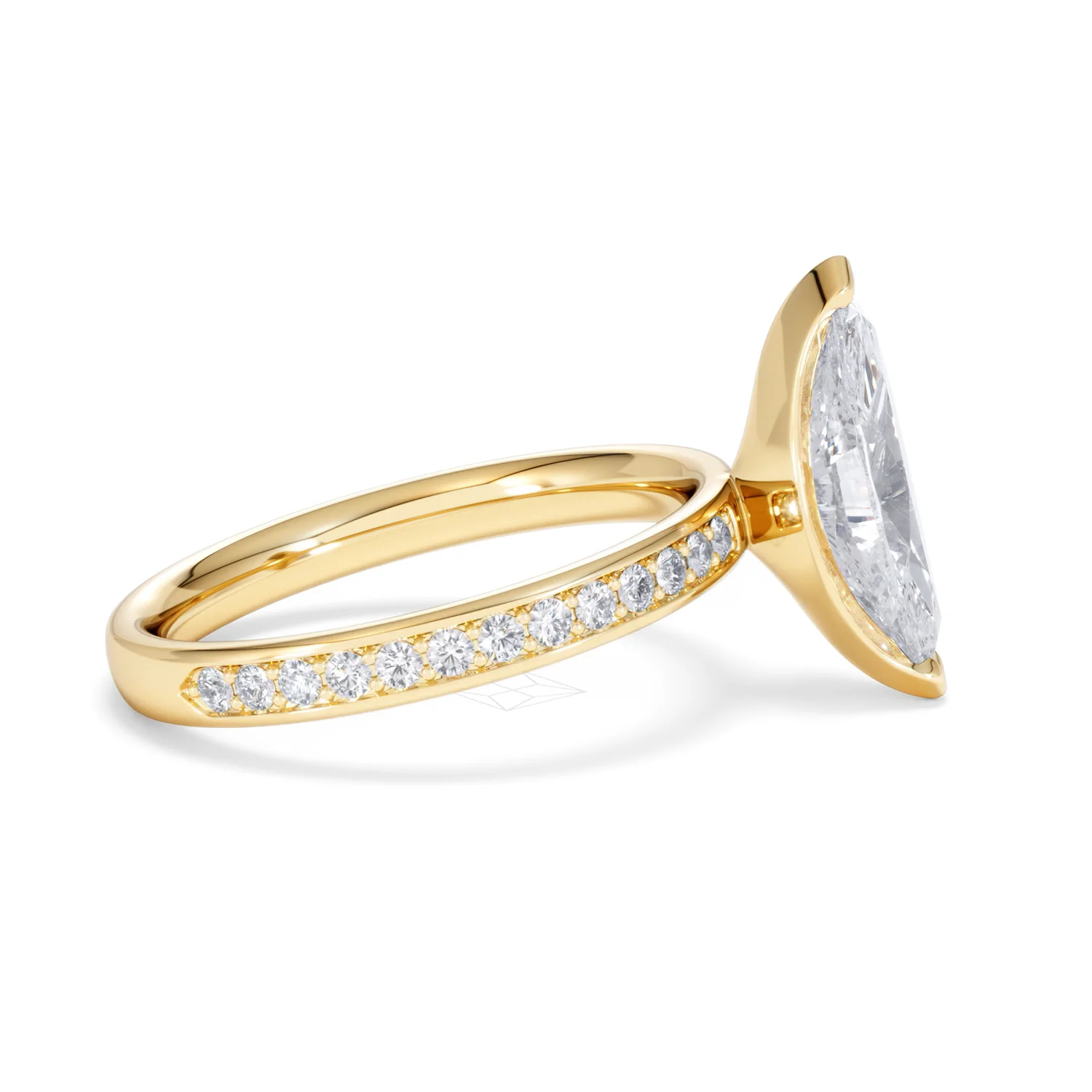 Origin 2.25ct Marquise Cut Lab Diamond Solitaire Engagement Ring with Side Stones in 18K Yellow Gold - Image 26