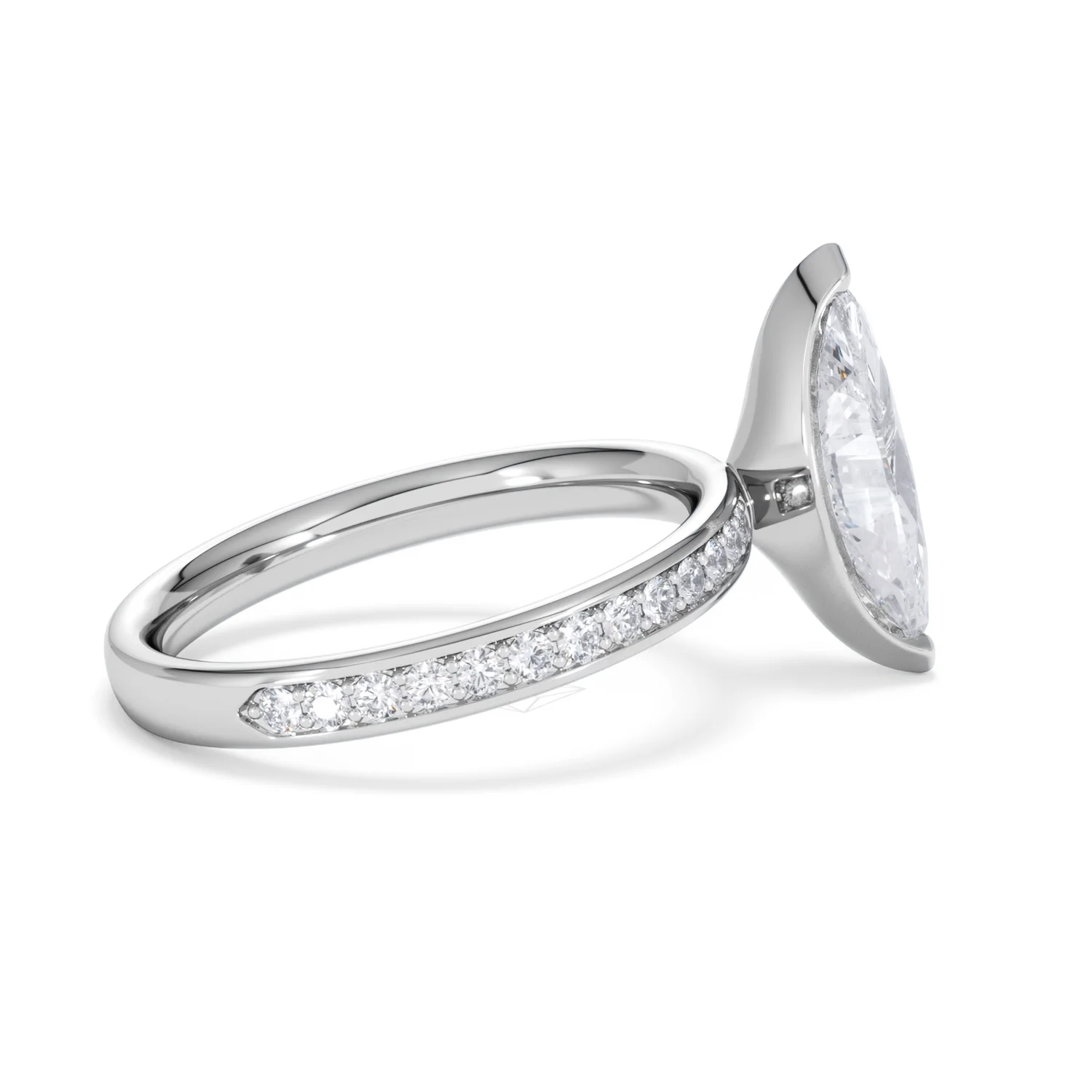 Origin 2.25ct Marquise Cut Lab Diamond Solitaire Engagement Ring with Side Stones in Platinum - Image 29