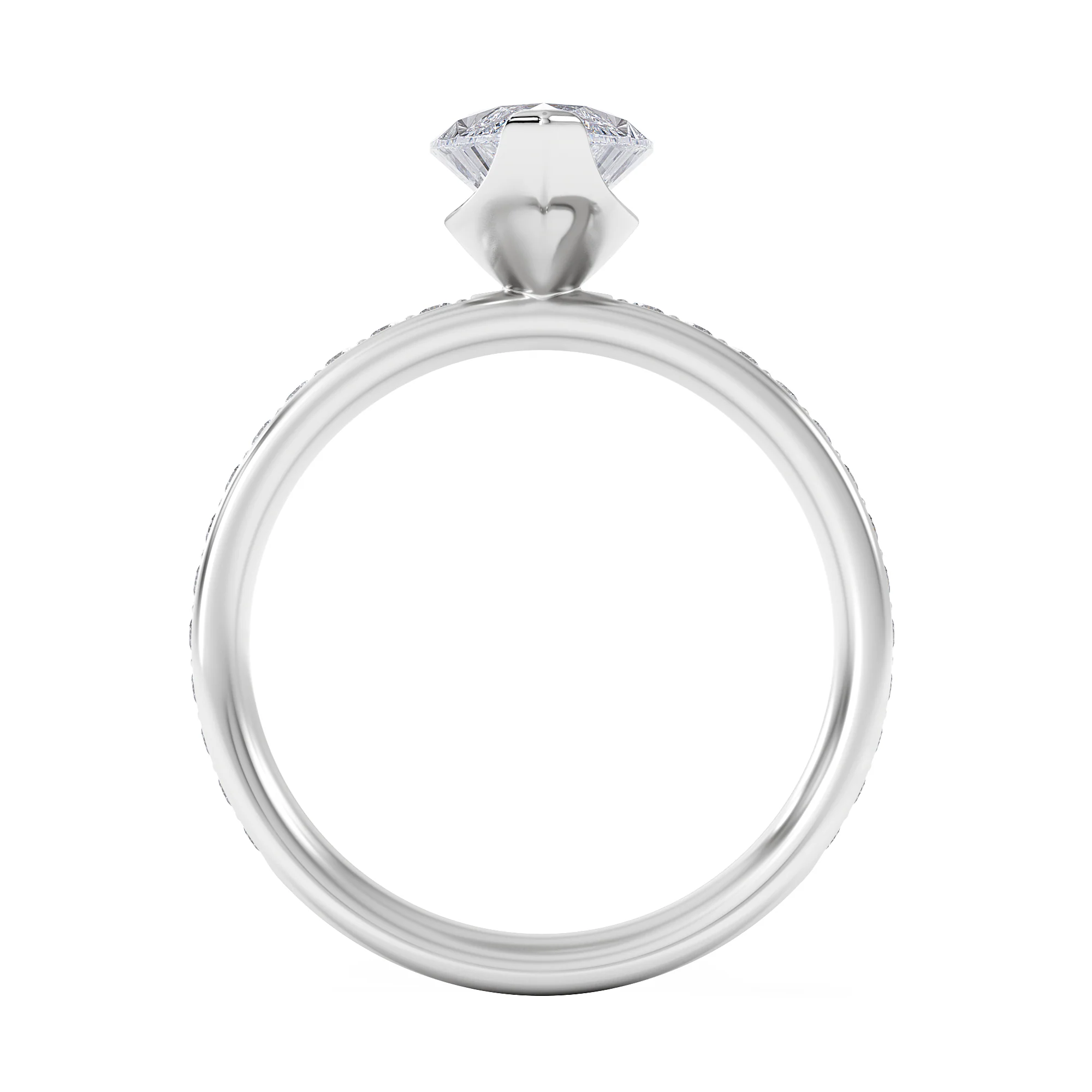 Origin 2.25ct Marquise Cut Lab Diamond Solitaire Engagement Ring with Side Stones in Platinum - Image 3