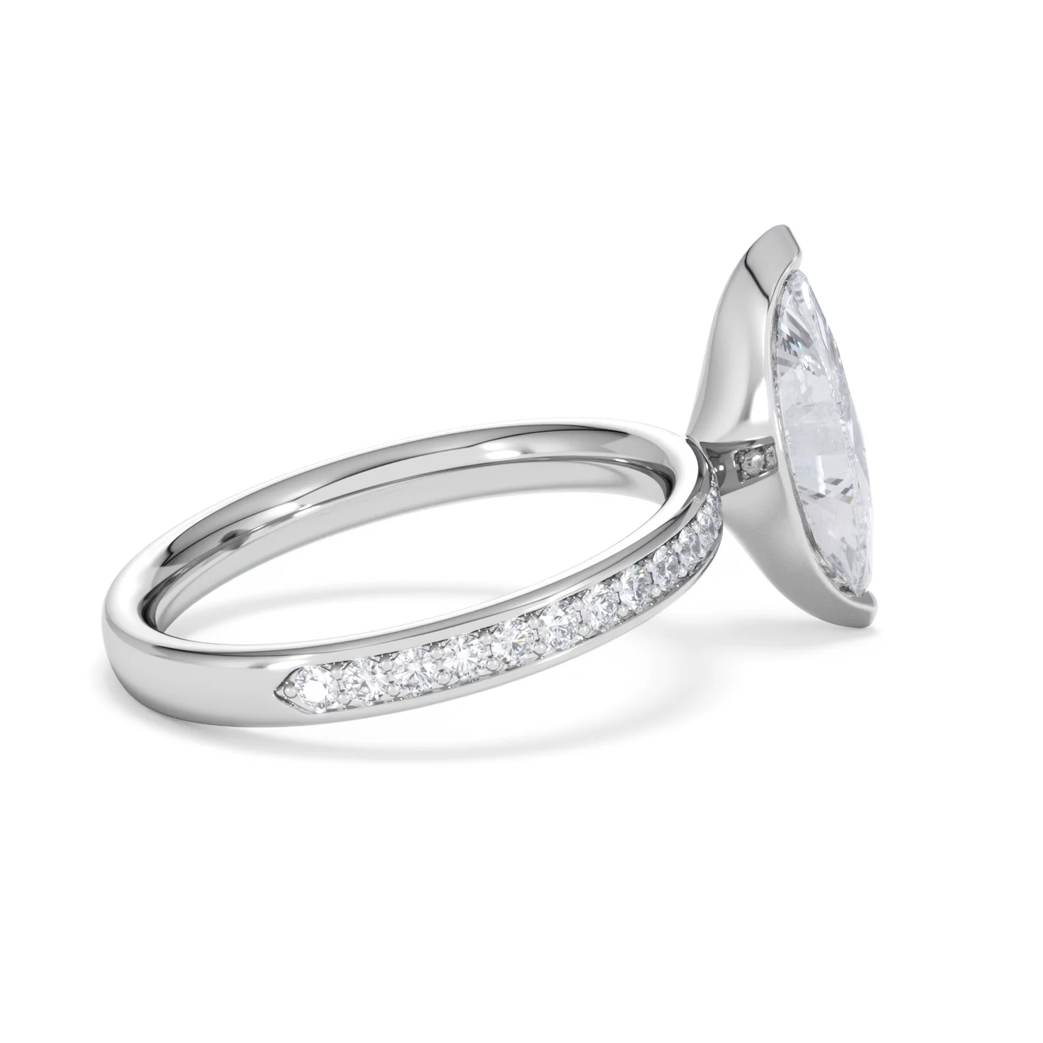 Origin 2.25ct Marquise Cut Lab Diamond Solitaire Engagement Ring with Side Stones in Platinum - Image 31