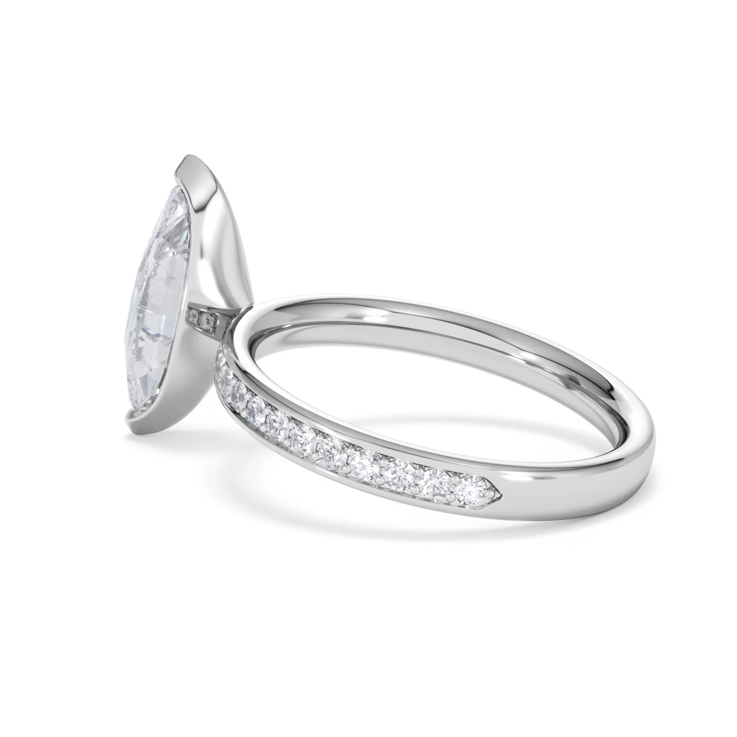 Origin 2.25ct Marquise Cut Lab Diamond Solitaire Engagement Ring with Side Stones in Platinum - Image 61