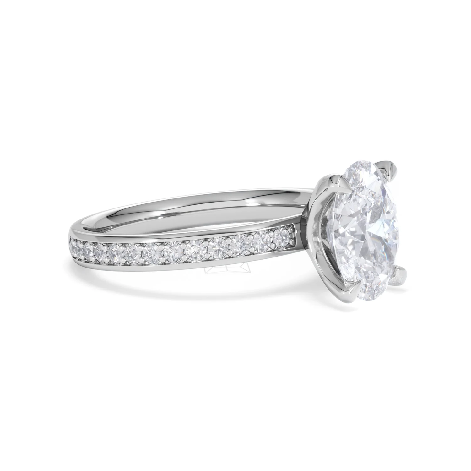 Origin 2.25ct Oval Cut Lab Diamond Solitaire Engagement Ring with Side Stones in 18K White Gold - Image 18