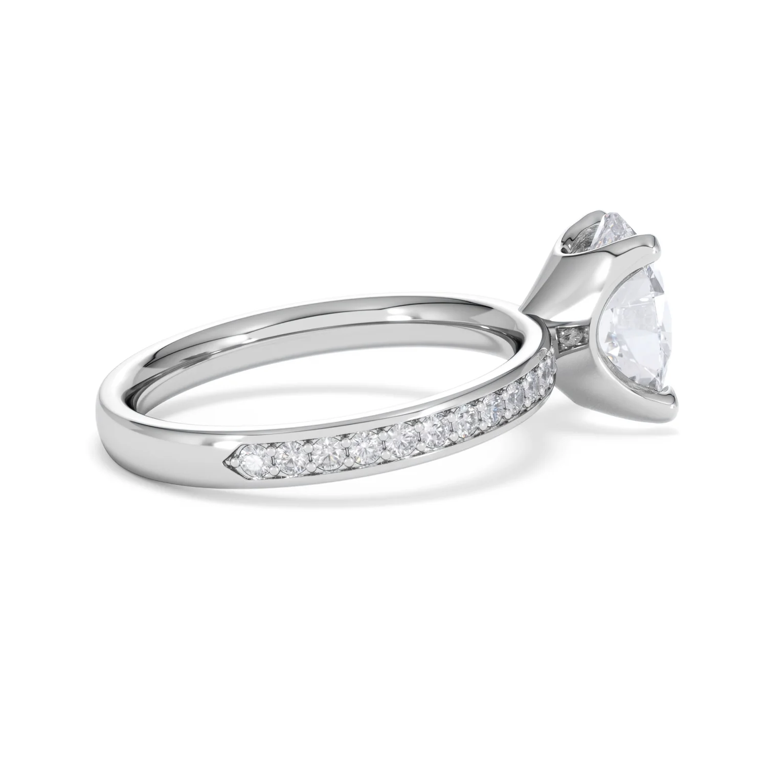 Origin 2.25ct Oval Cut Lab Diamond Solitaire Engagement Ring with Side Stones in 18K White Gold - Image 31