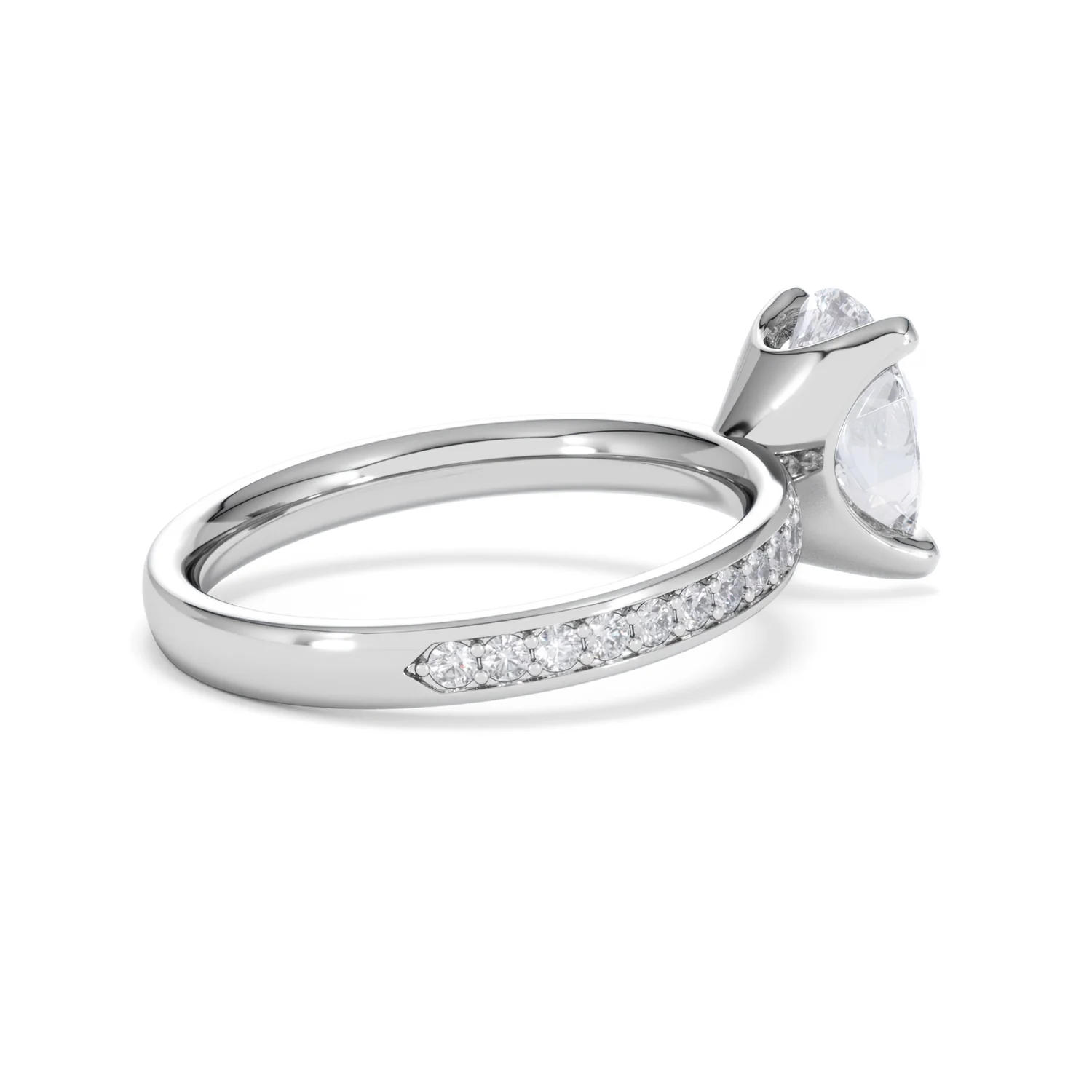 Origin 2.25ct Oval Cut Lab Diamond Solitaire Engagement Ring with Side Stones in 18K White Gold - Image 34