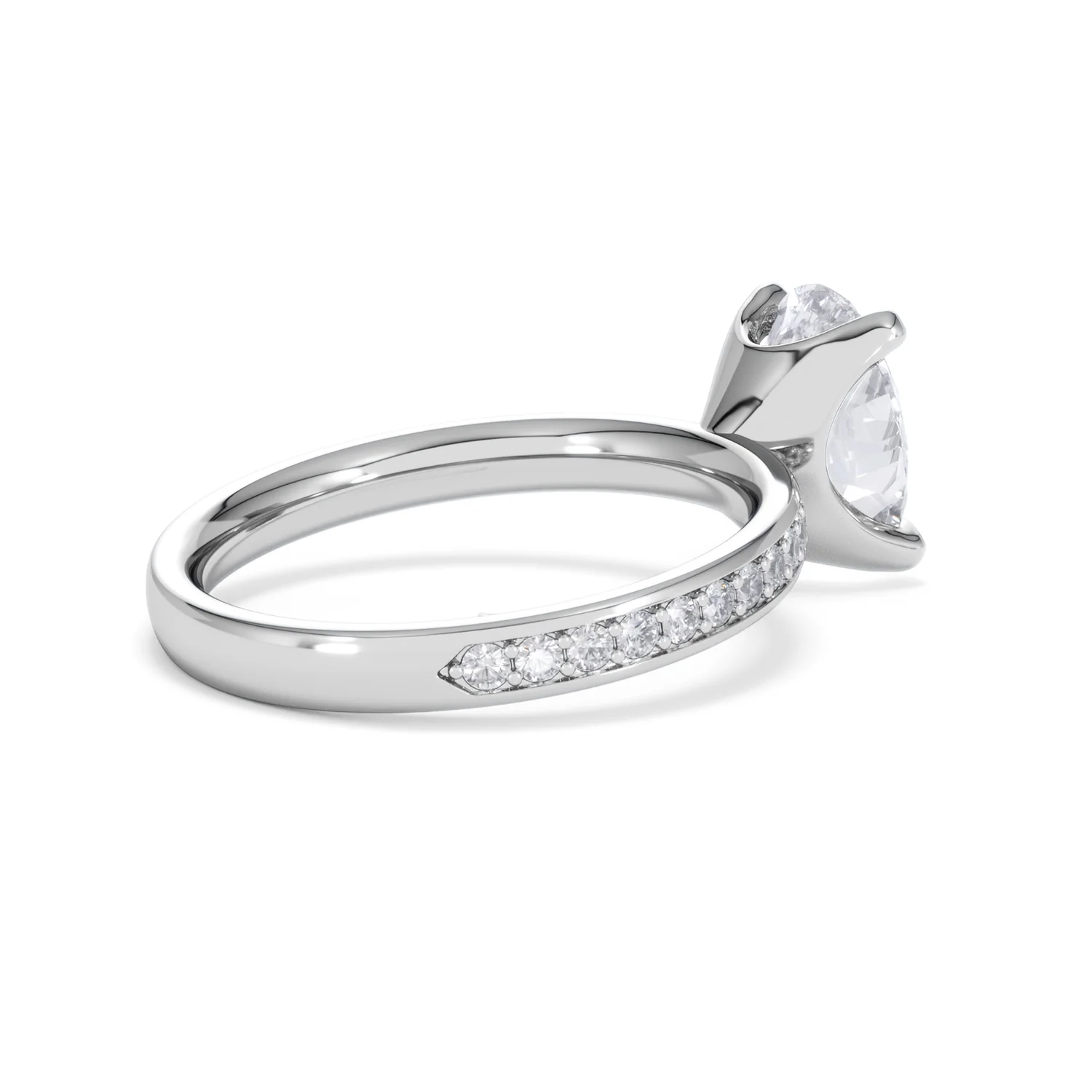 Origin 2.25ct Oval Cut Lab Diamond Solitaire Engagement Ring with Side Stones in 18K White Gold - Image 35
