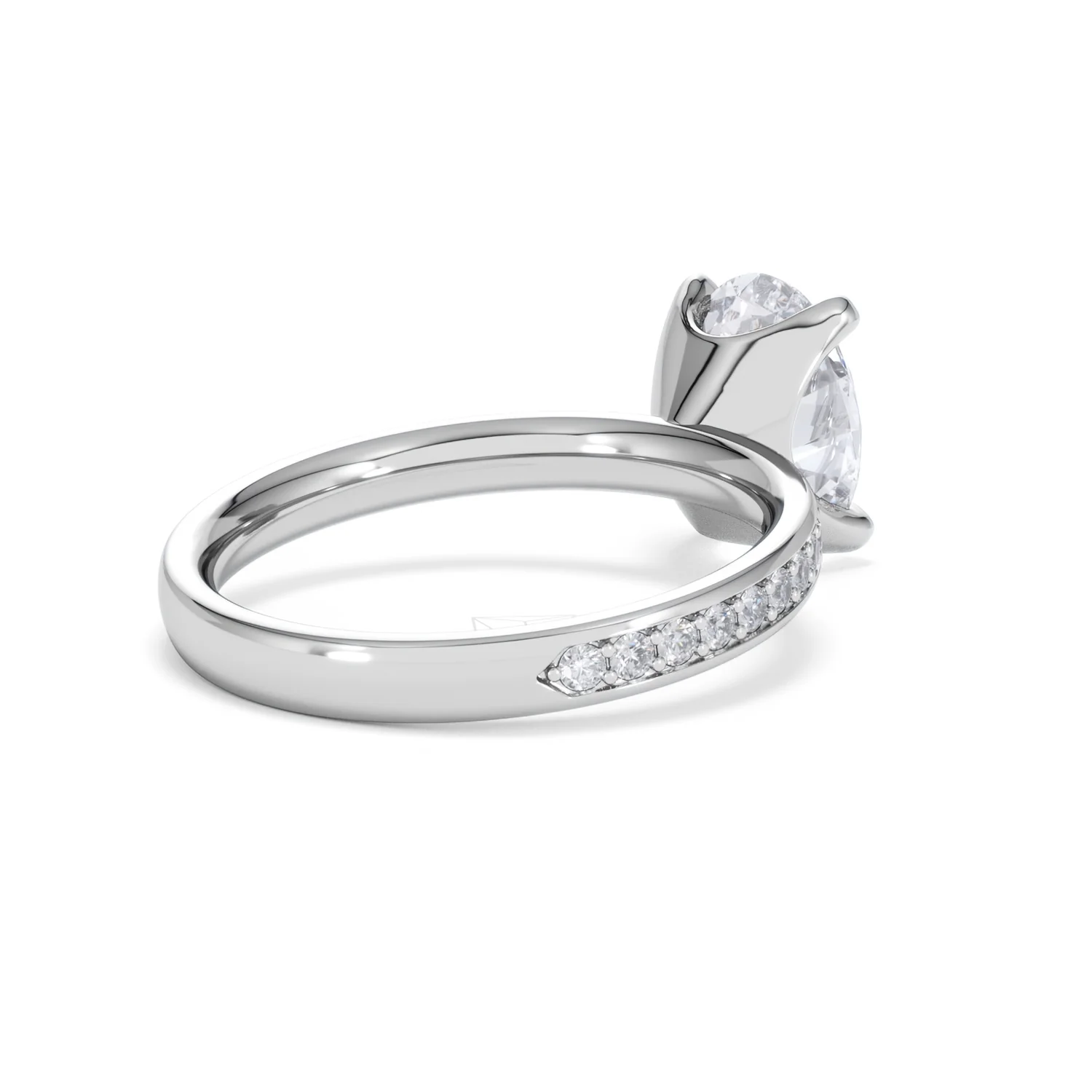 Origin 2.25ct Oval Cut Lab Diamond Solitaire Engagement Ring with Side Stones in 18K White Gold - Image 38