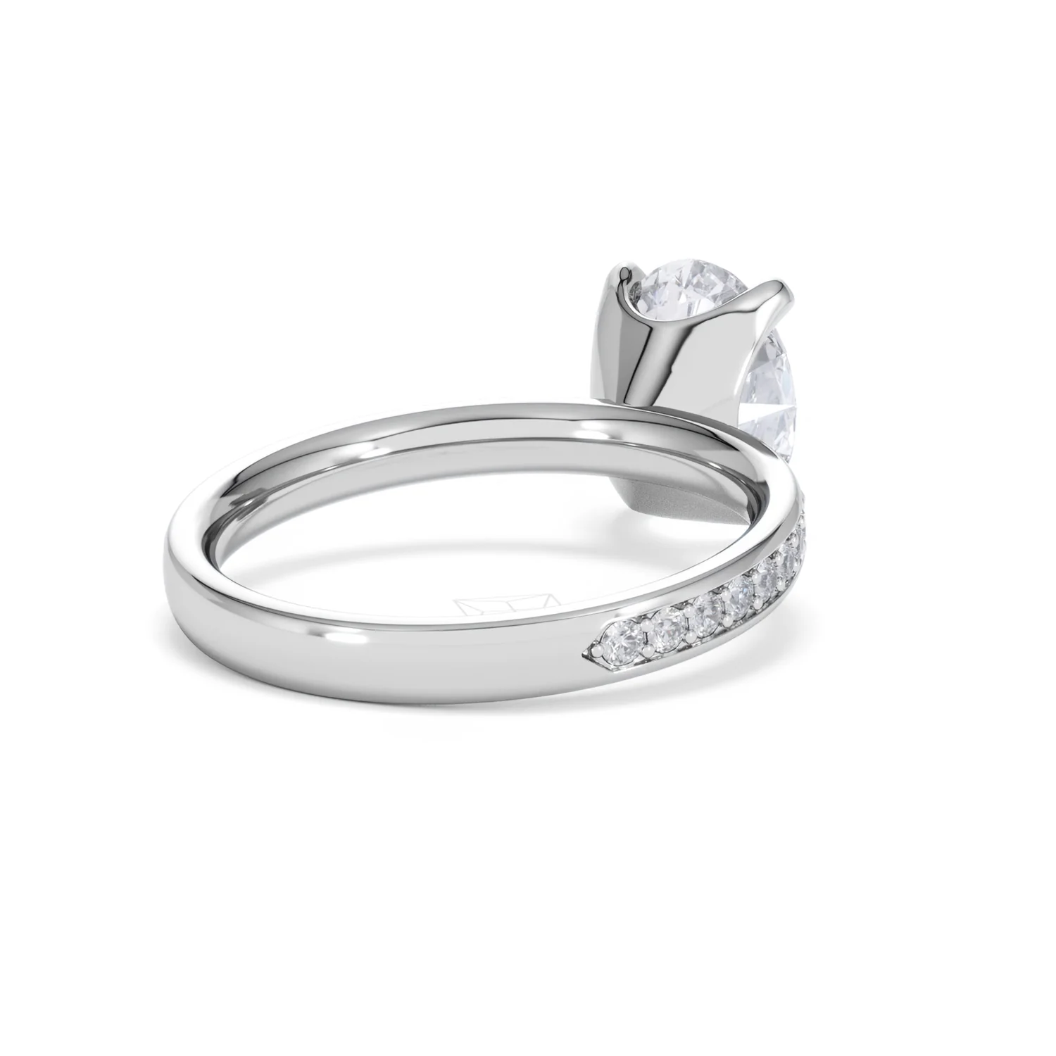 Origin 2.25ct Oval Cut Lab Diamond Solitaire Engagement Ring with Side Stones in 18K White Gold - Image 40