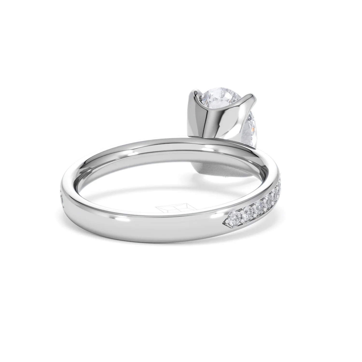 Origin 2.25ct Oval Cut Lab Diamond Solitaire Engagement Ring with Side Stones in 18K White Gold - Image 42