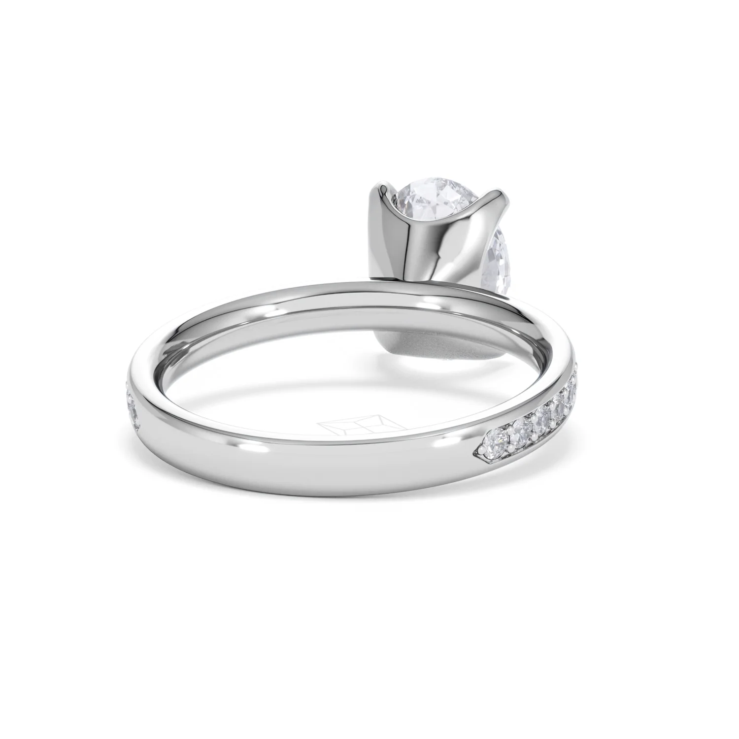 Origin 2.25ct Oval Cut Lab Diamond Solitaire Engagement Ring with Side Stones in 18K White Gold - Image 43